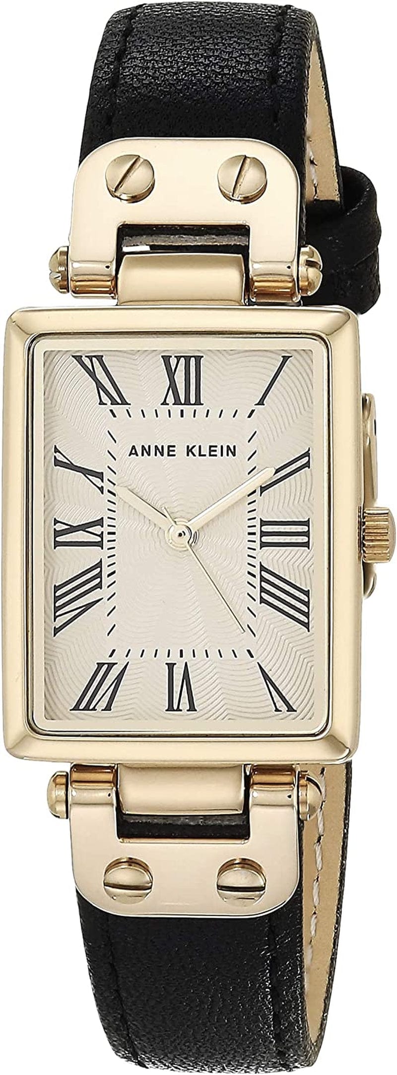 Women'S Leather Strap Watch, AK/3752 Black/Gold