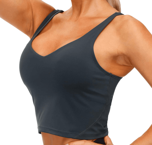 Women’S Longline Sports Bra Wirefree Padded Medium Support Yoga Bras Gym Running Workout Tank Tops Apparel & Accessories > Clothing > Underwear & Socks > Bras Kylie Max