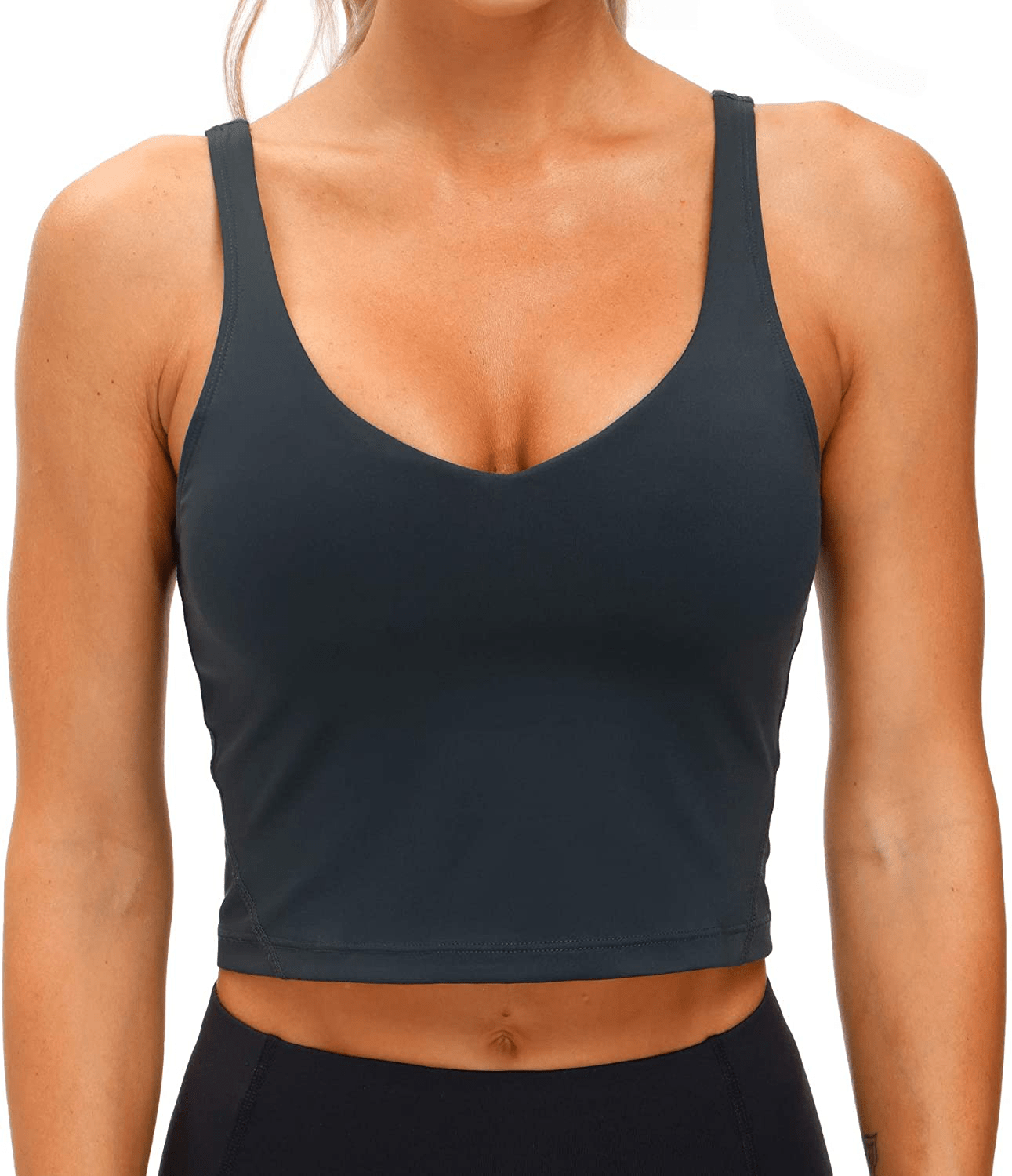 Women’S Longline Sports Bra Wirefree Padded Medium Support Yoga Bras Gym Running Workout Tank Tops Apparel & Accessories > Clothing > Underwear & Socks > Bras Kylie Max