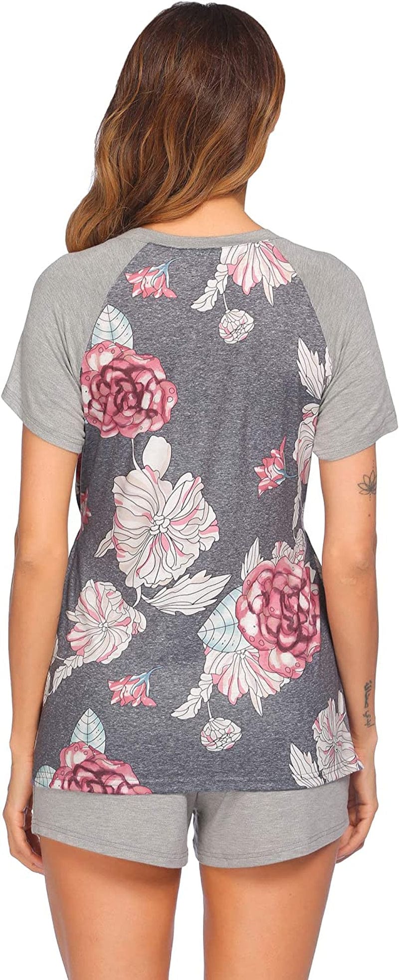 Women’S Maternity Nursing Pajamas for Hospital Short Raglan Sleeve Baseball Pregnancy Breastfeeding Sleepwear Set