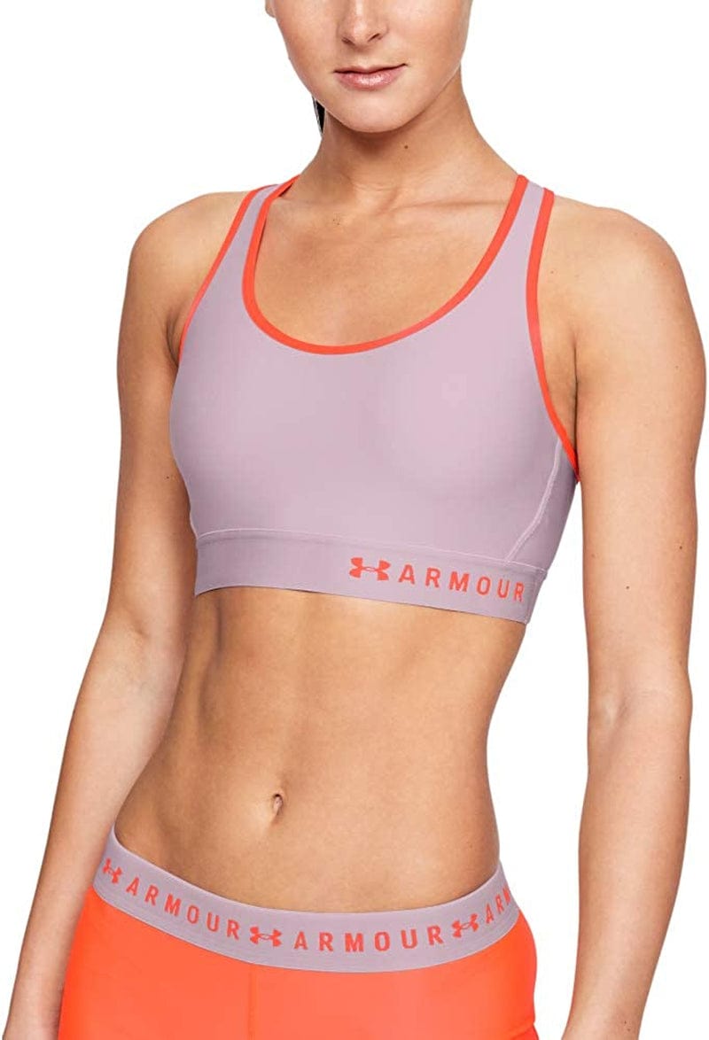 Women'S Mid Keyhole Sports Bra Pink Fog (694)/Metallic Silver / X-Small
