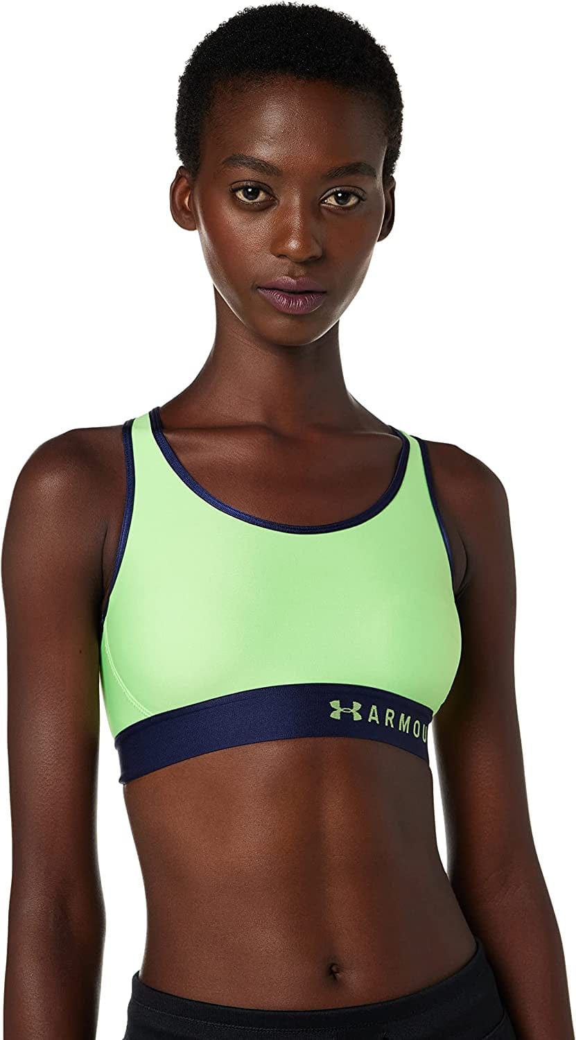 Women'S Mid Keyhole Sports Bra Summer Lime/Midnight Navy / X-Small