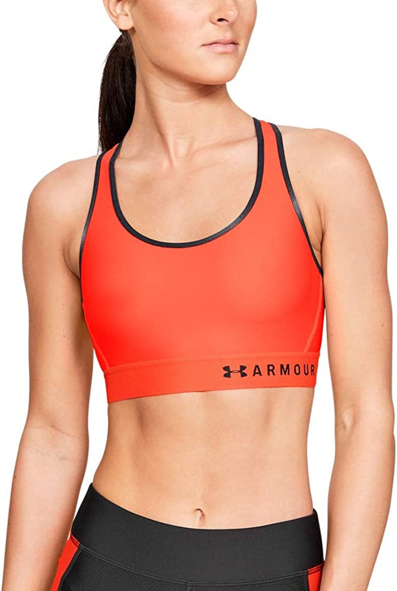 Women'S Mid Keyhole Sports Bra Peach Plasma (836)/Metallic Silver / Small