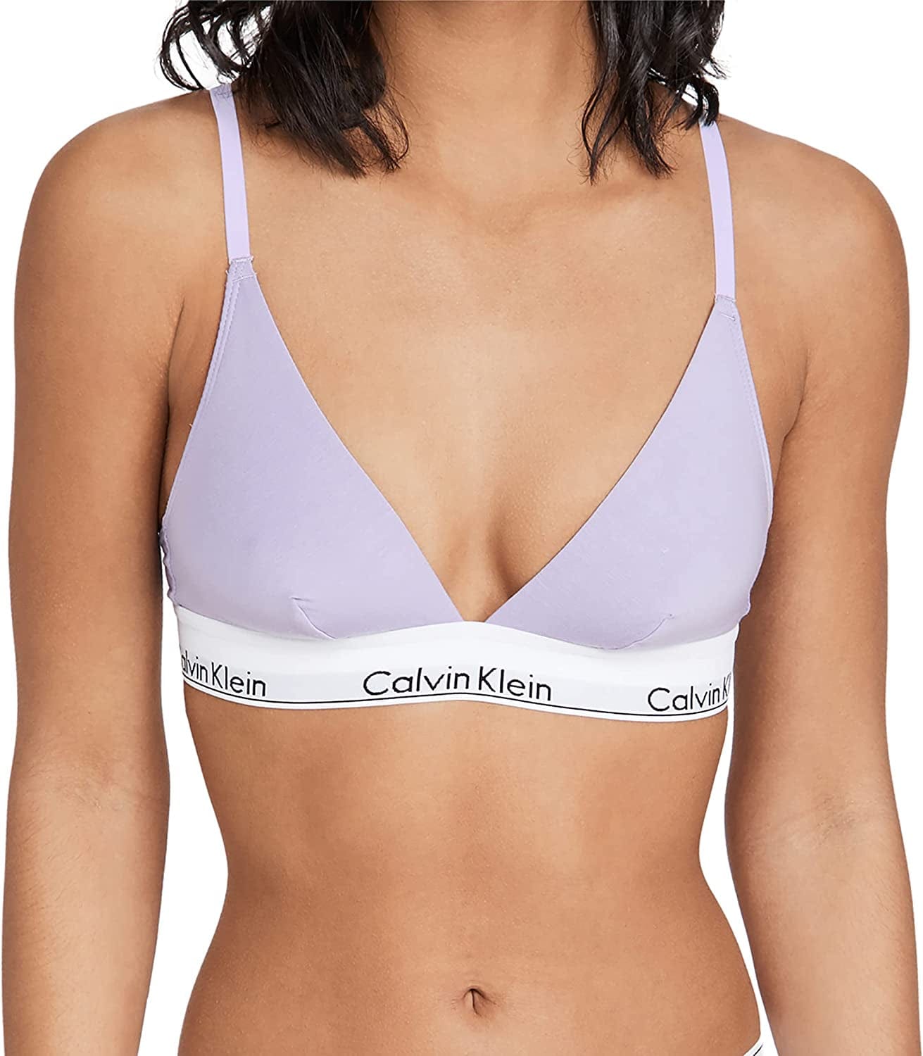 Women'S Modern Cotton Lightly Lined Triangle Wireless Bralette Vervain Lilac / Small