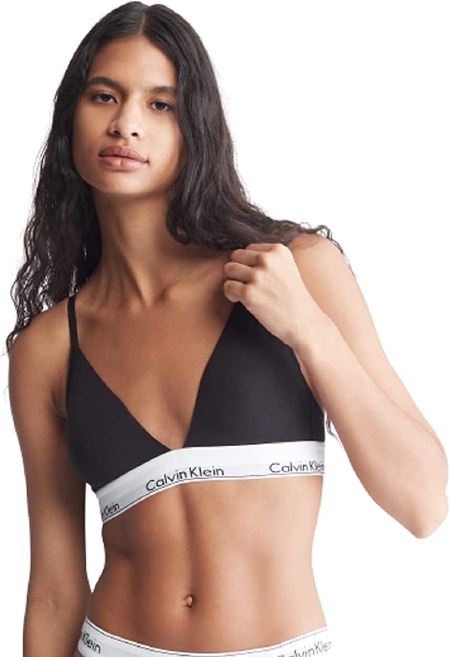 Women'S Modern Cotton Lightly Lined Triangle Wireless Bralette Black / X-Large