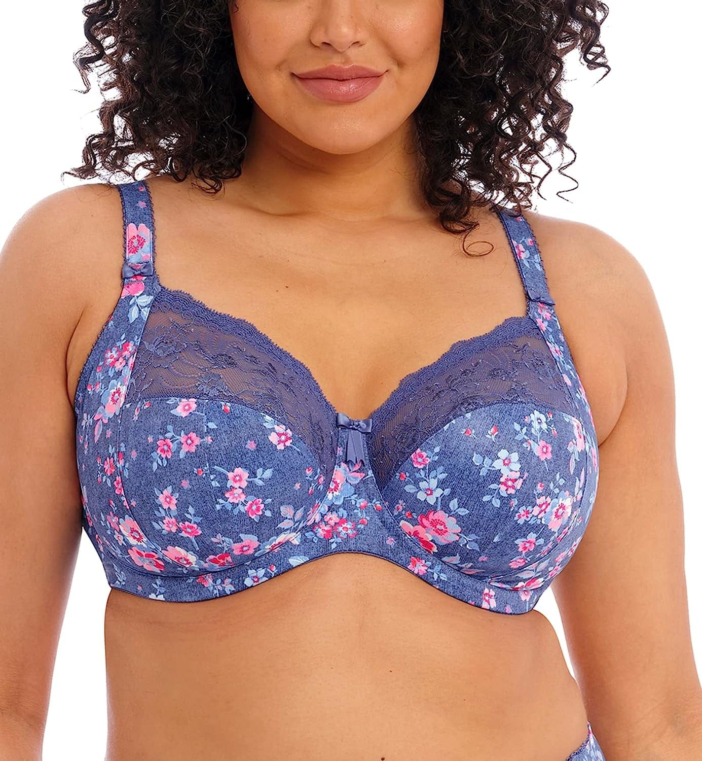 Women'S Morgan Banded Underwire Stretch Lace Bra Denim Floral / 42DD