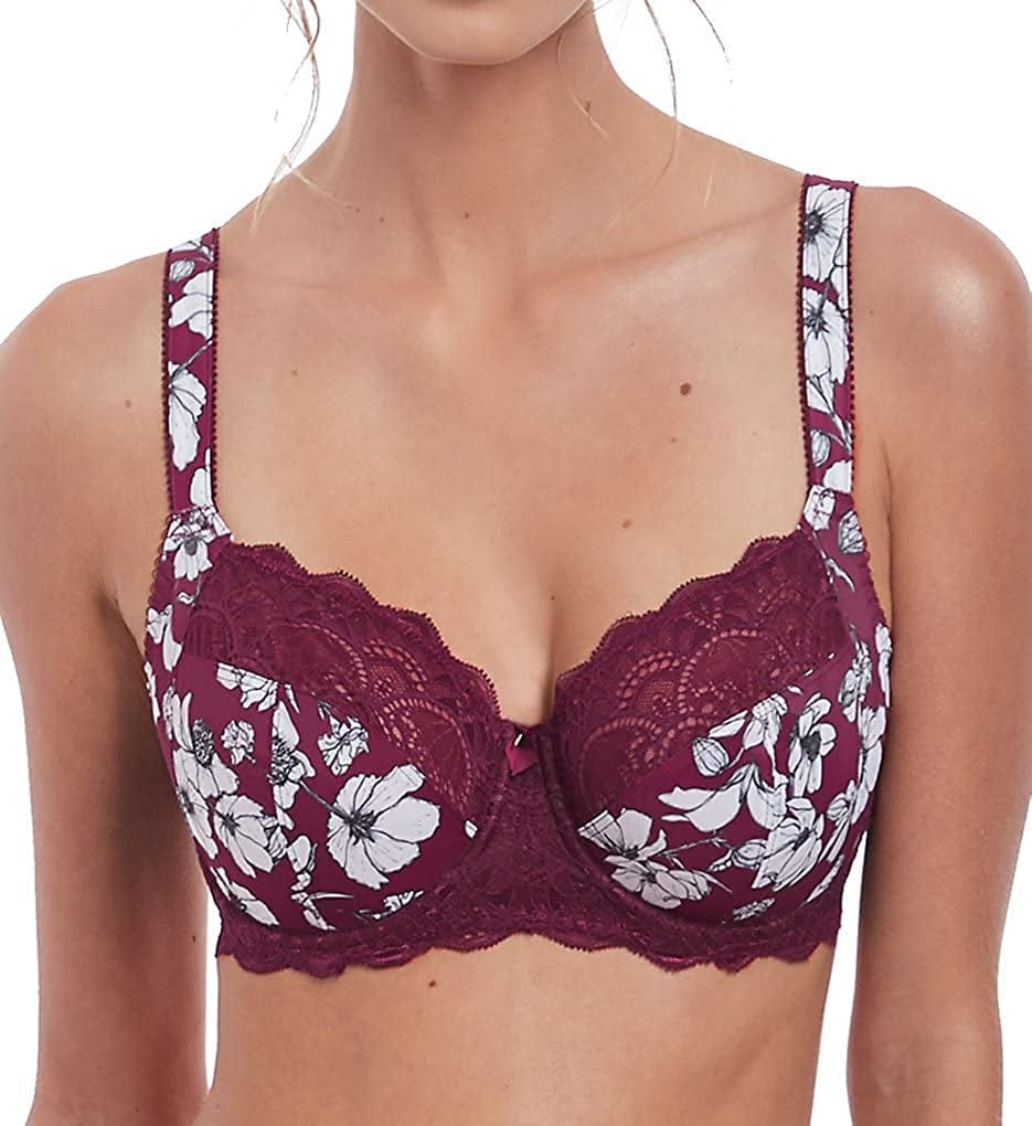 Women'S Olivia Underwire Side Support Bra Black Cherry / 32GG