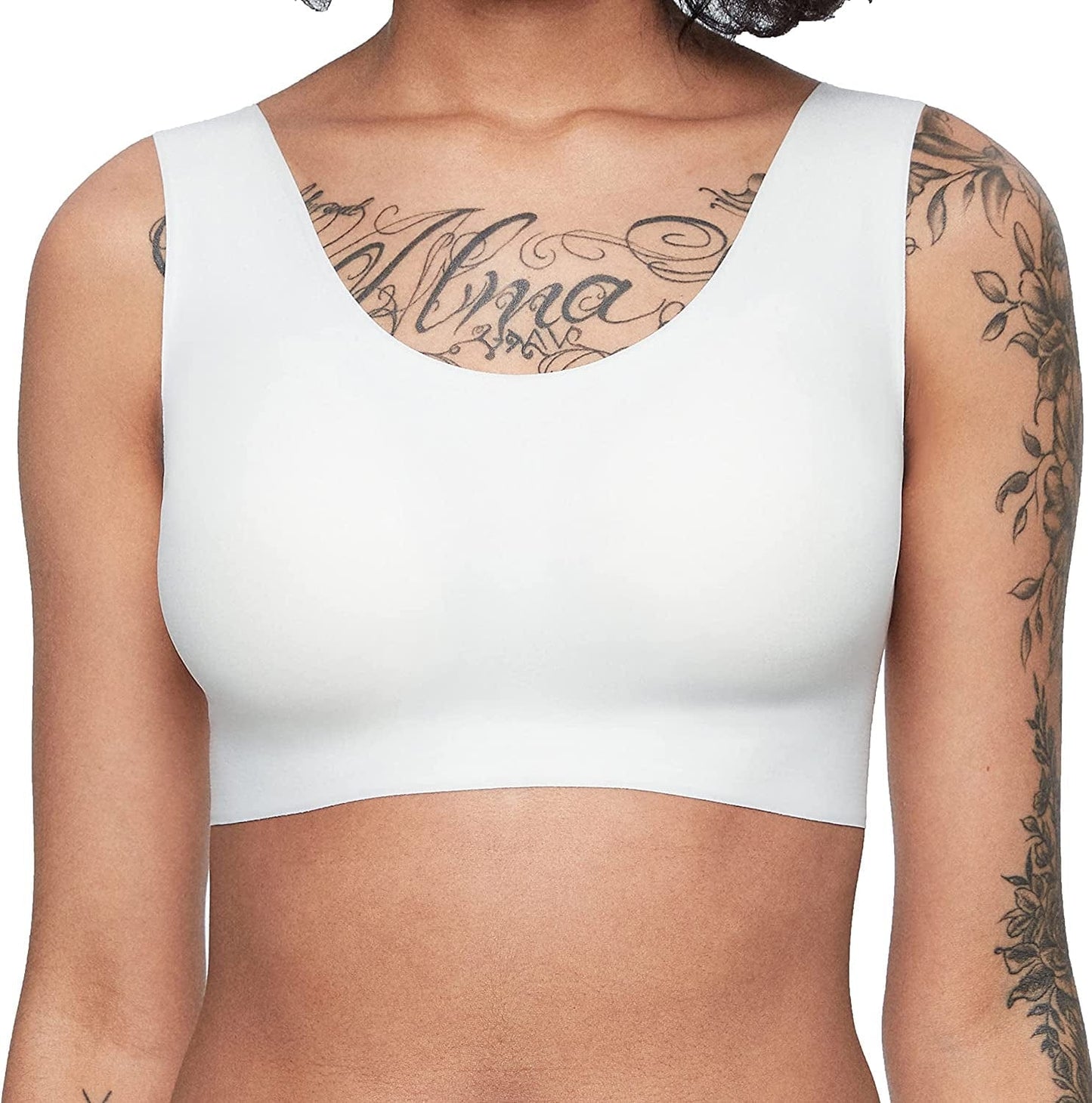 Women'S Onesize Wireless Seamless Comfrot Full Coverage Bra with Back Hook White