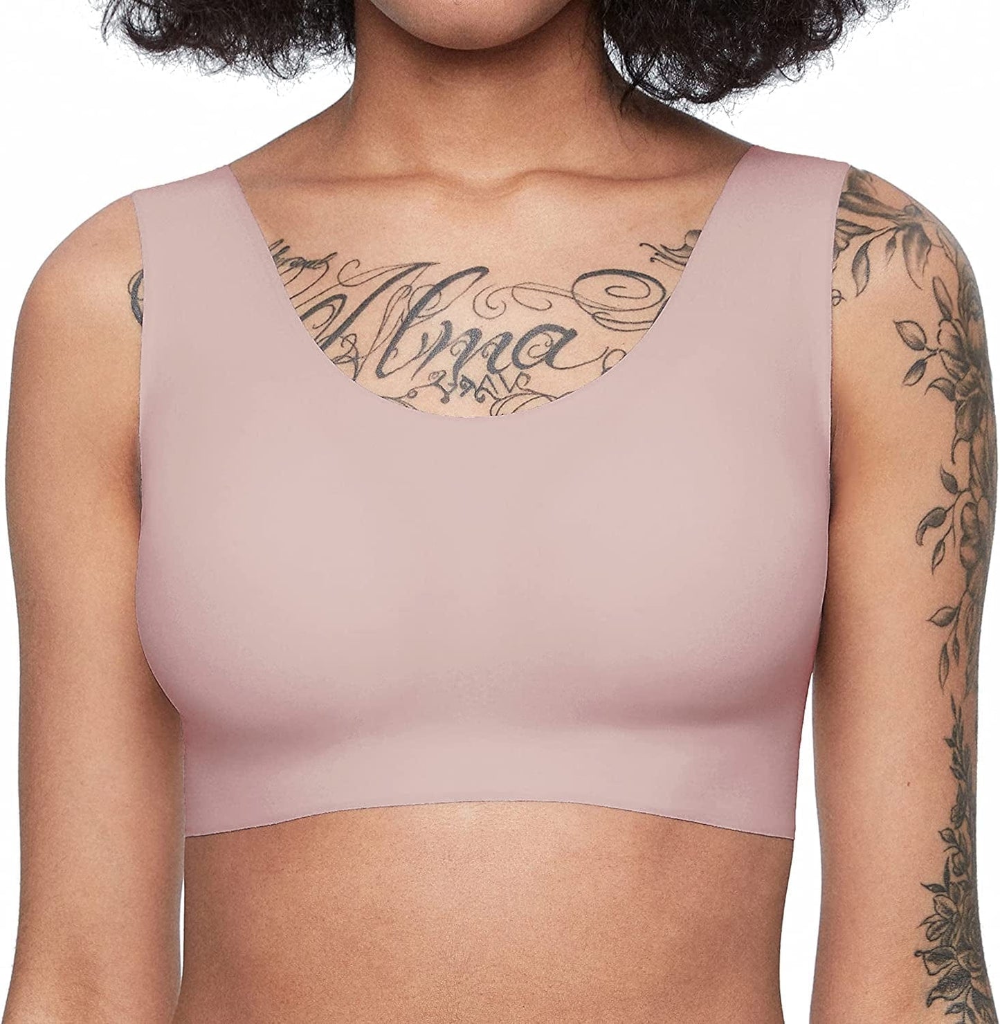 Women'S Onesize Wireless Seamless Comfrot Full Coverage Bra with Back Hook Light Pink