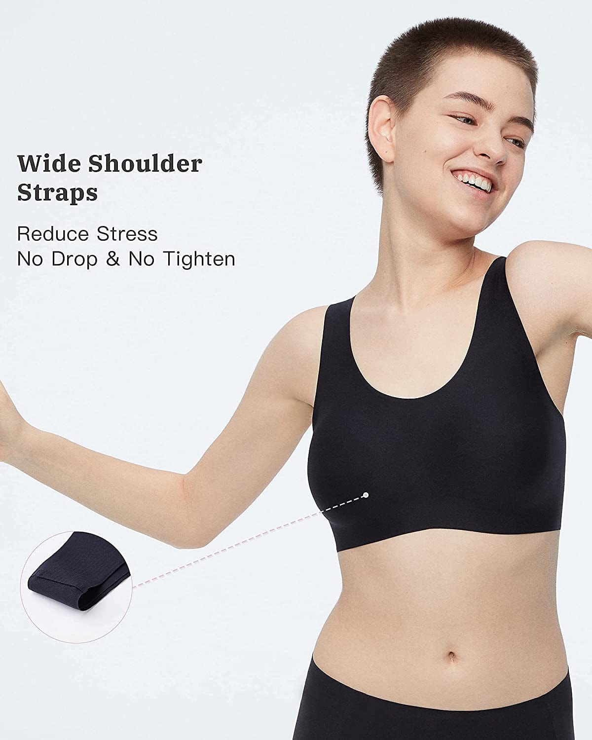 Women'S Onesize Wireless Seamless Comfrot Full Coverage Bra with Back Hook