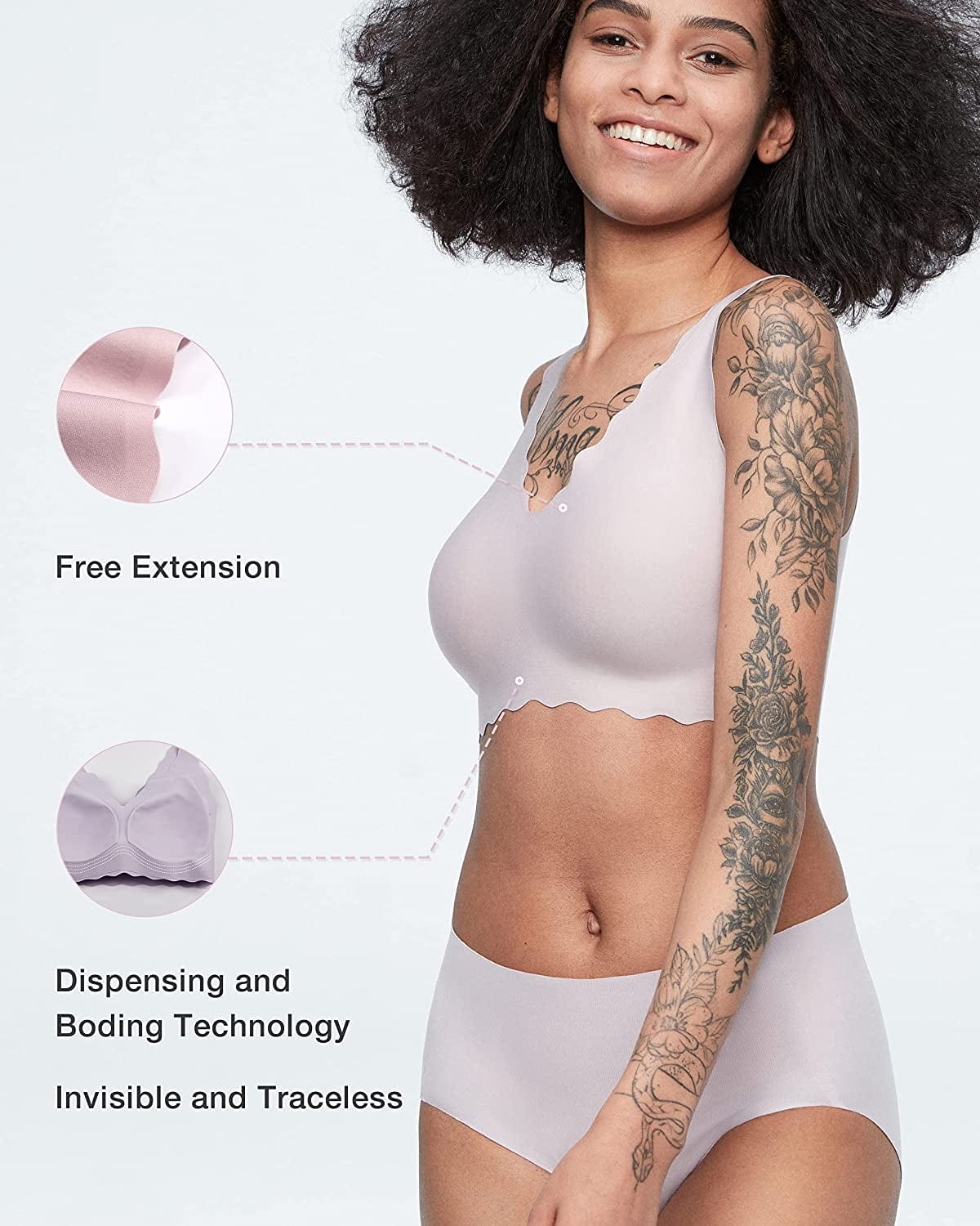 Women'S Onesize Wireless Seamless Vest Bras Deep V Wavy Edge Sexy Comfort