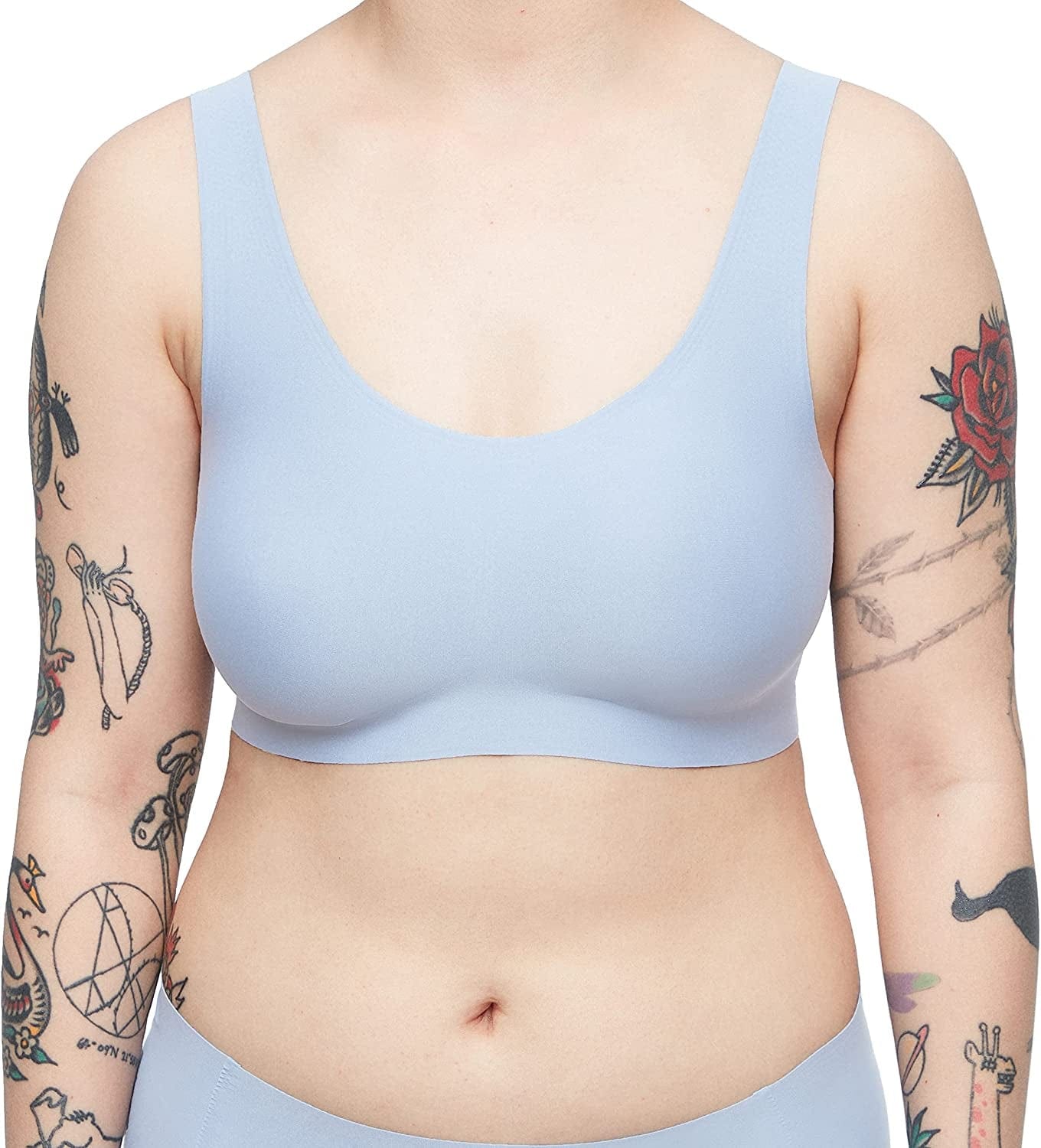 Women'S Onesize Wireless Seamless Vest Bras Full Coverage Comfort Revelution Sky Blue / Standard / One Size