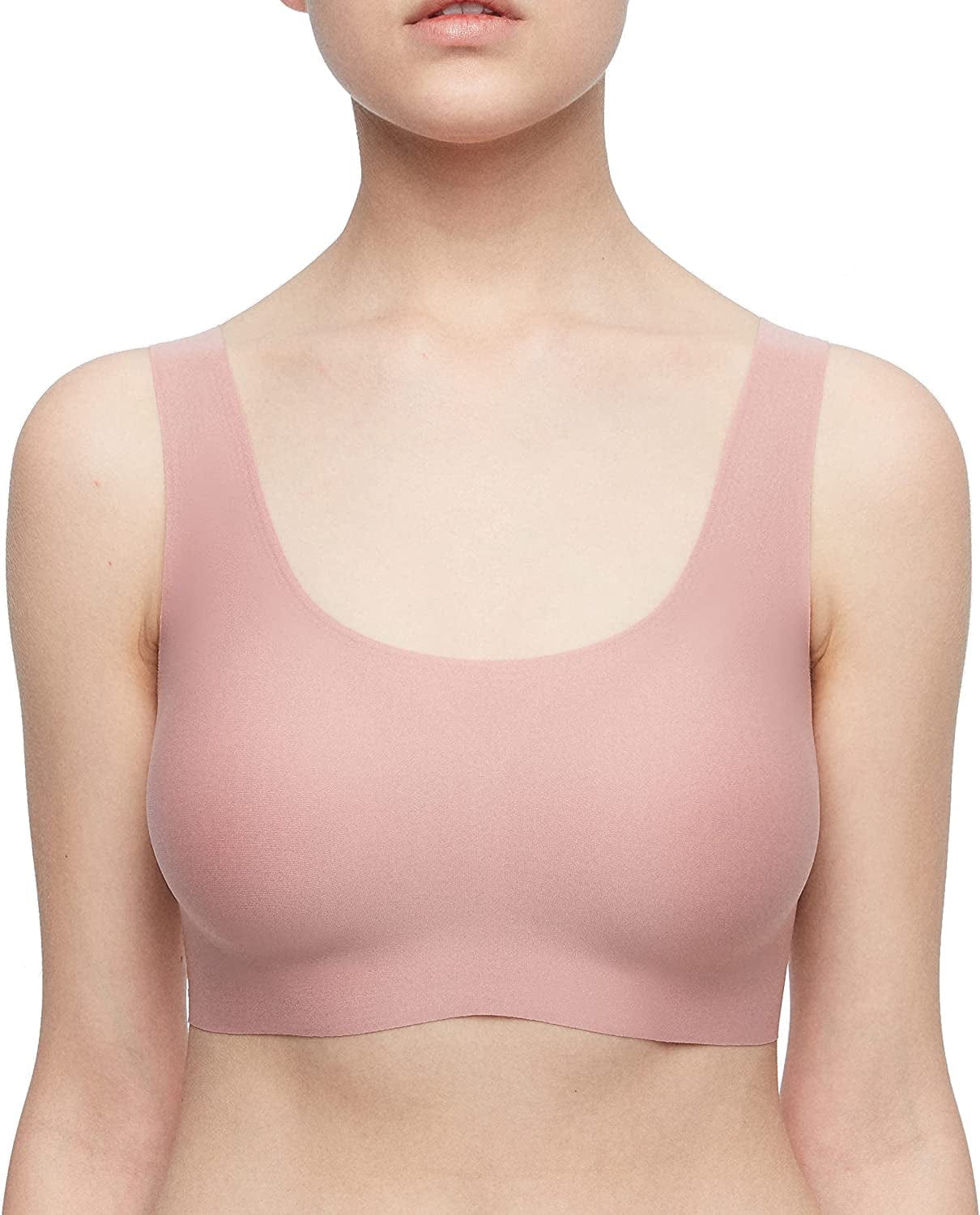 Women'S Onesize Wireless Seamless Vest Bras Full Coverage Comfort Revelution Peach Brown Fixed Pad / Standard / One Size