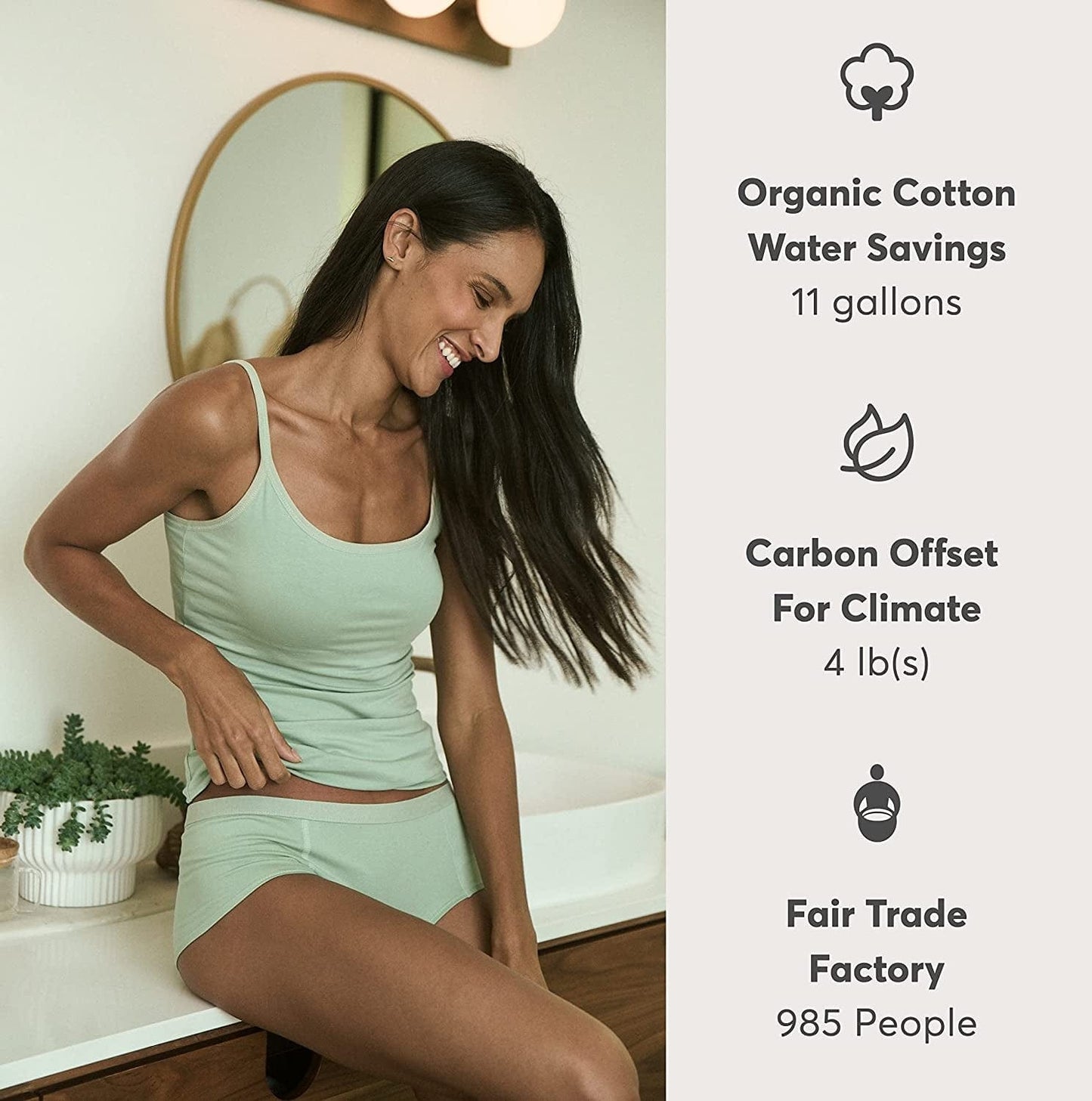 Women'S Organic Cotton Camisole Tank Top with Built-In Shelf Bra