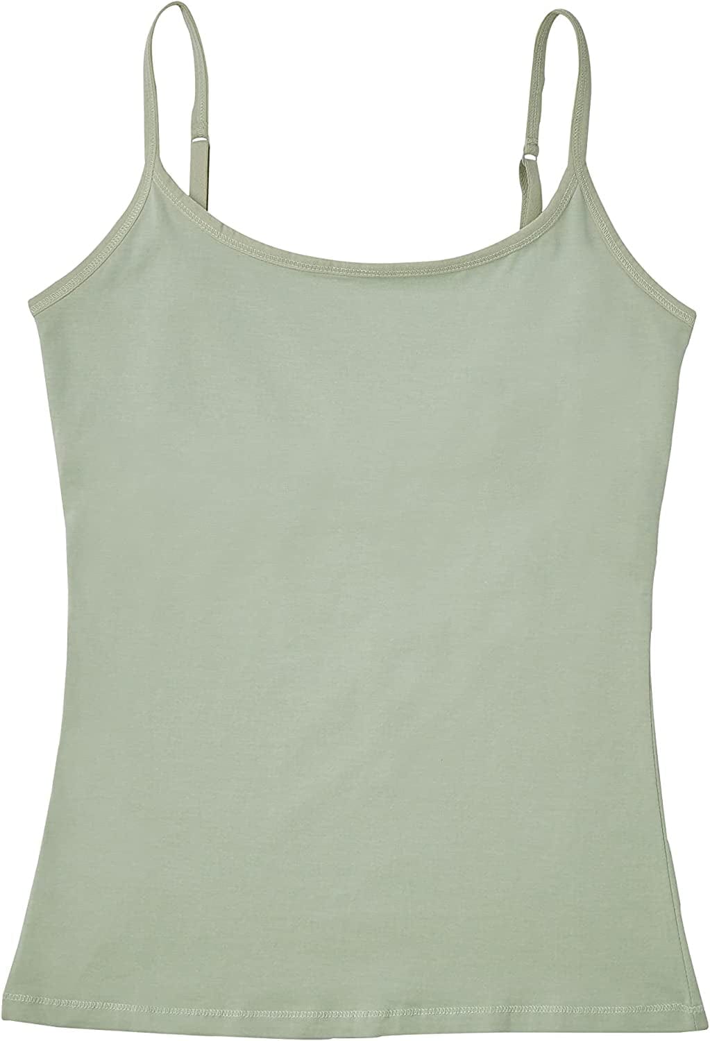 Women'S Organic Cotton Camisole Tank Top with Built-In Shelf Bra