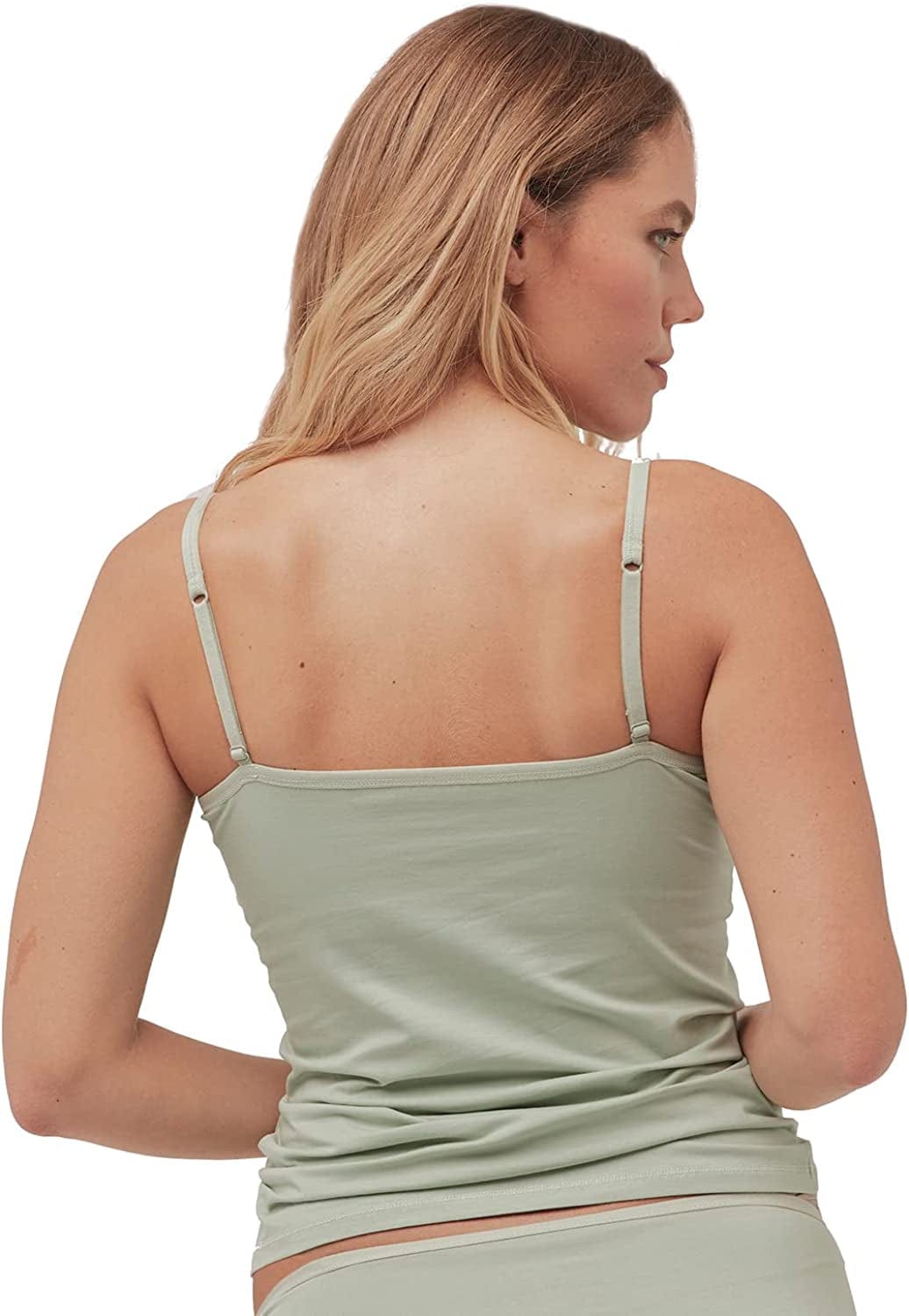 Women'S Organic Cotton Camisole Tank Top with Built-In Shelf Bra
