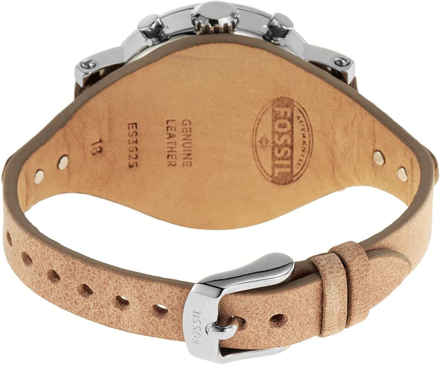 Women'S Original Boyfriend Stainless Steel and Leather Quartz Chronograph Watch