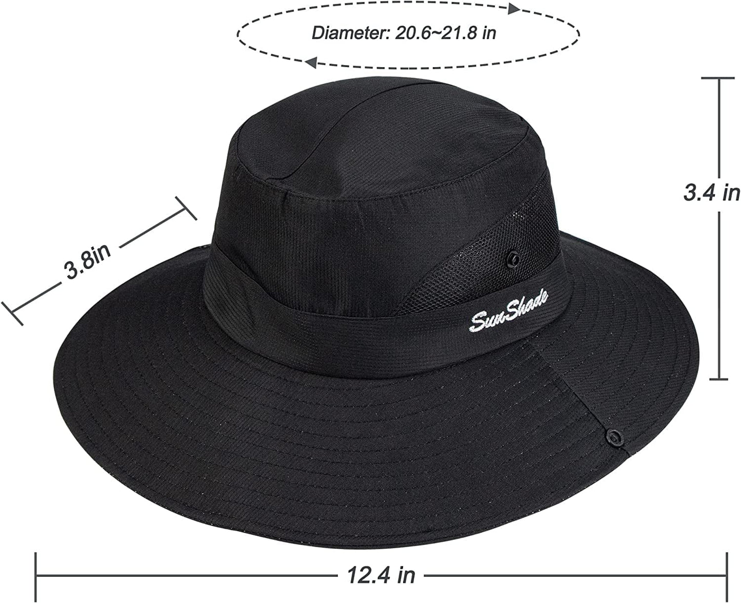 Women'S Outdoor Uv-Protection-Foldable Sun-Hats Mesh Wide-Brim Beach Fishing Hat with Ponytail-Hole Apparel & Accessories > Clothing Accessories > Hats INOGIH