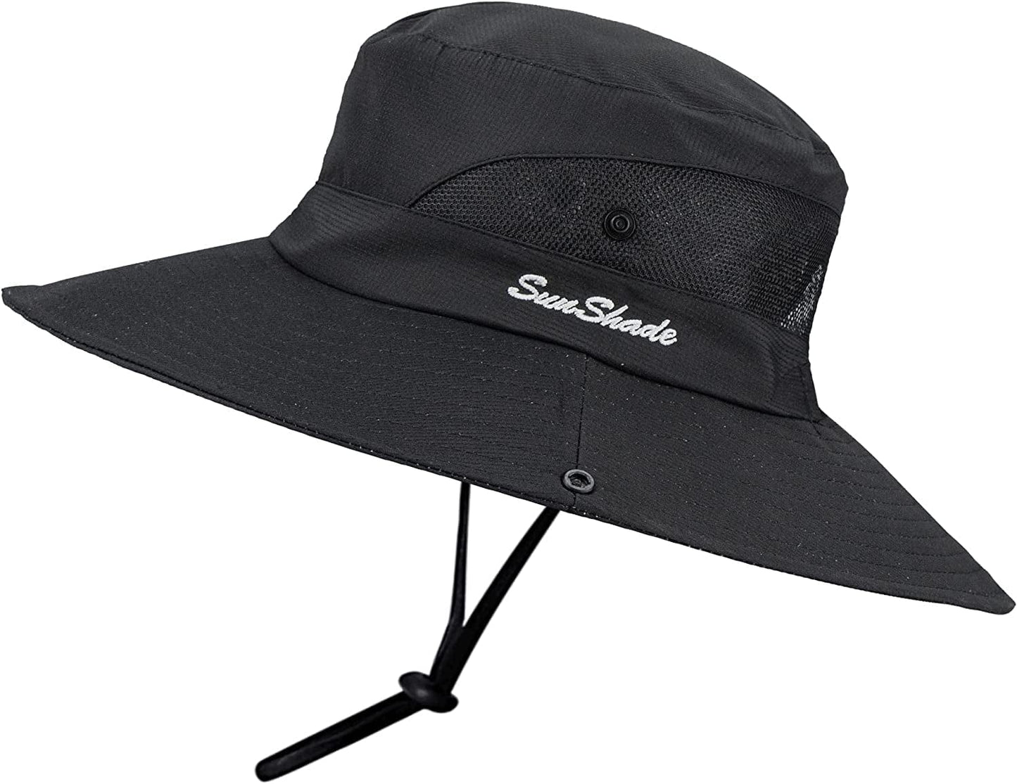 Women'S Outdoor Uv-Protection-Foldable Sun-Hats Mesh Wide-Brim Beach Fishing Hat with Ponytail-Hole Apparel & Accessories > Clothing Accessories > Hats INOGIH