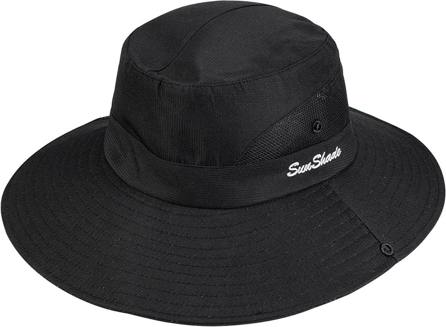 Women'S Outdoor Uv-Protection-Foldable Sun-Hats Mesh Wide-Brim Beach Fishing Hat with Ponytail-Hole Apparel & Accessories > Clothing Accessories > Hats INOGIH
