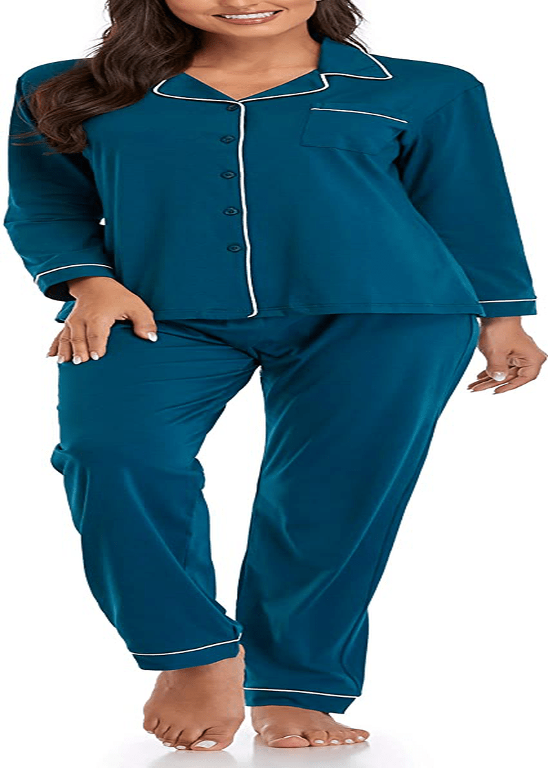 Women's Pajamas Set, Short Sleeve Sleepwear Button-Down Nightwear Soft Pj Lounge Sets Pajamas for Women Apparel & Accessories > Clothing > Sleepwear & Loungewear > Pajamas CULAYII