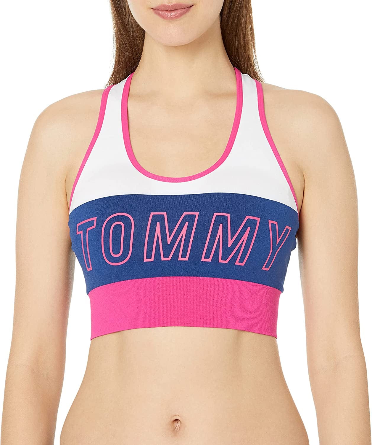 Women'S Performance Sports Bra Electric Magenta/Deep Blue / X-Large