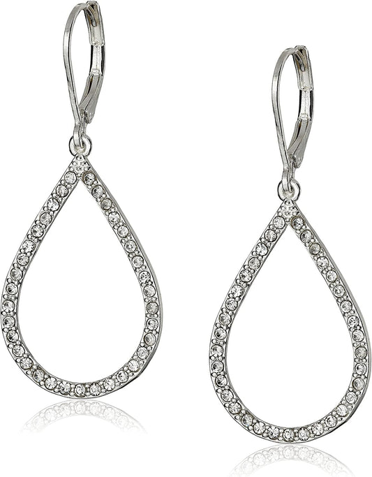 Women'S Pierced Earrings Pave Tubular Hoop