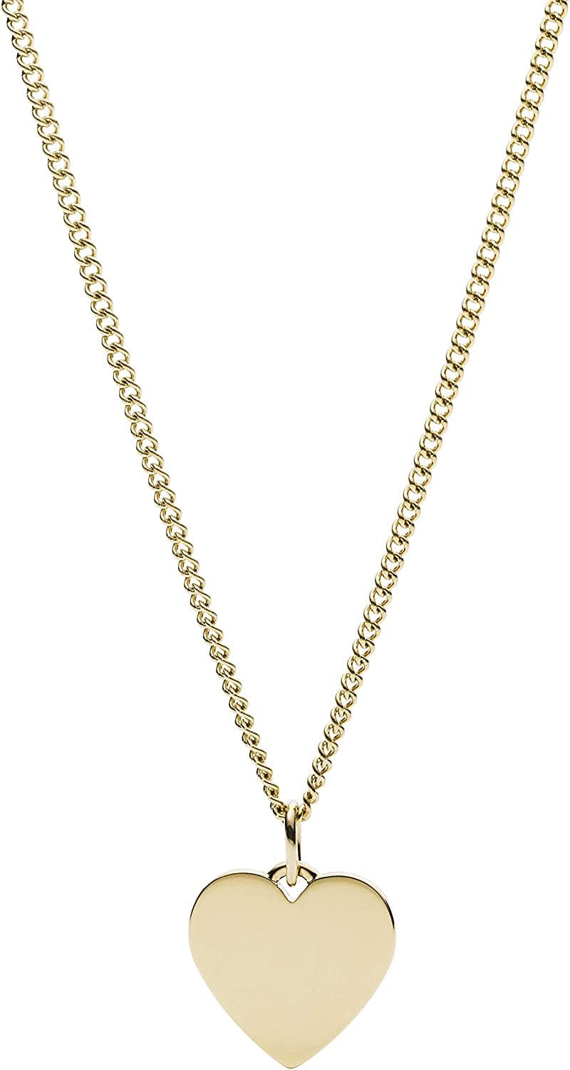 Women'S Plated Stainless Steel Engravable Personalized Gift Pendant Chain Necklace Gold Heart