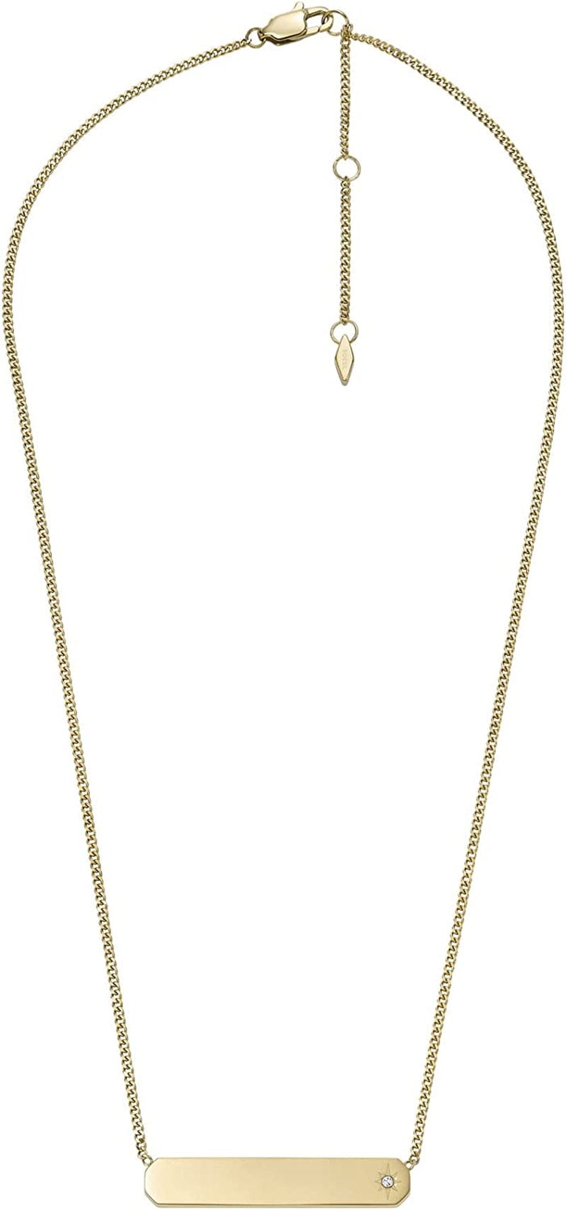 Women'S Plated Stainless Steel Engravable Personalized Gift Pendant Chain Necklace Gold Drew Plaque