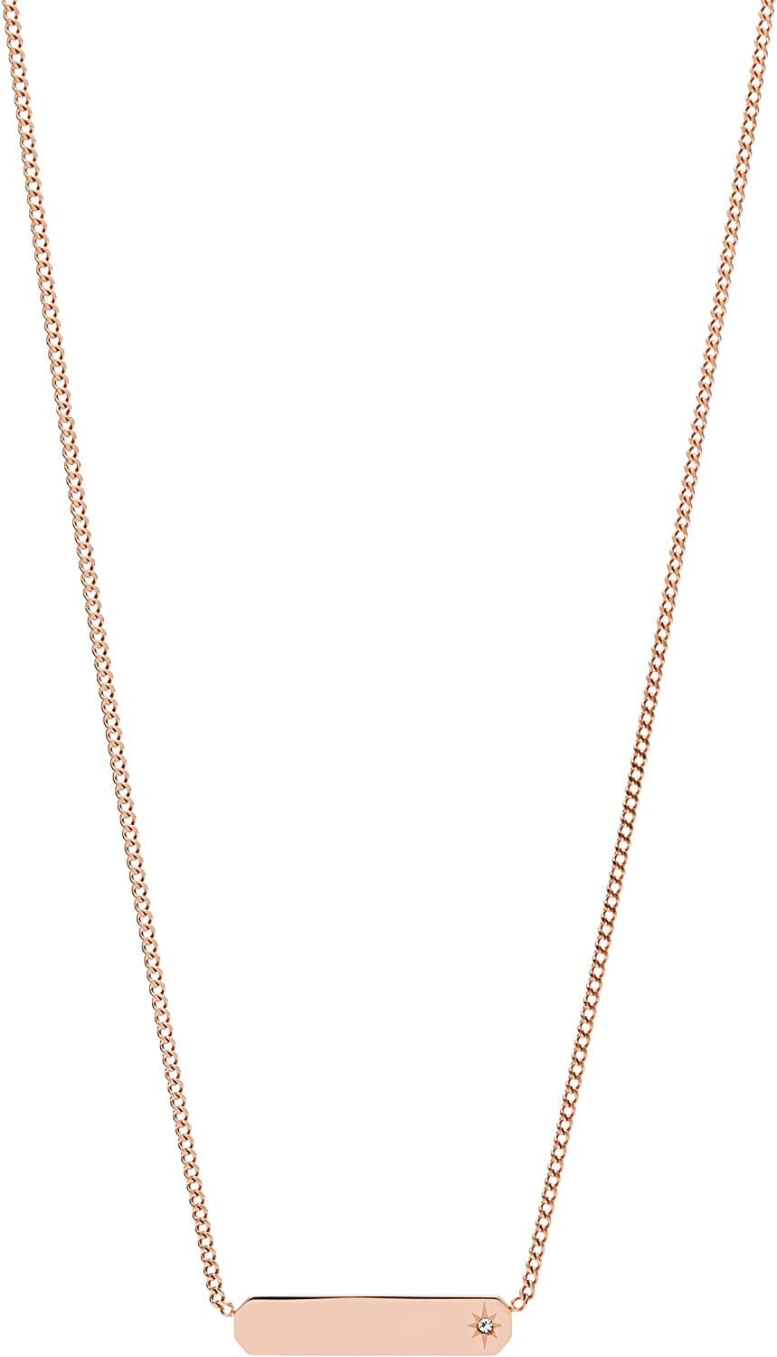 Women'S Plated Stainless Steel Engravable Personalized Gift Pendant Chain Necklace Rose Gold Red