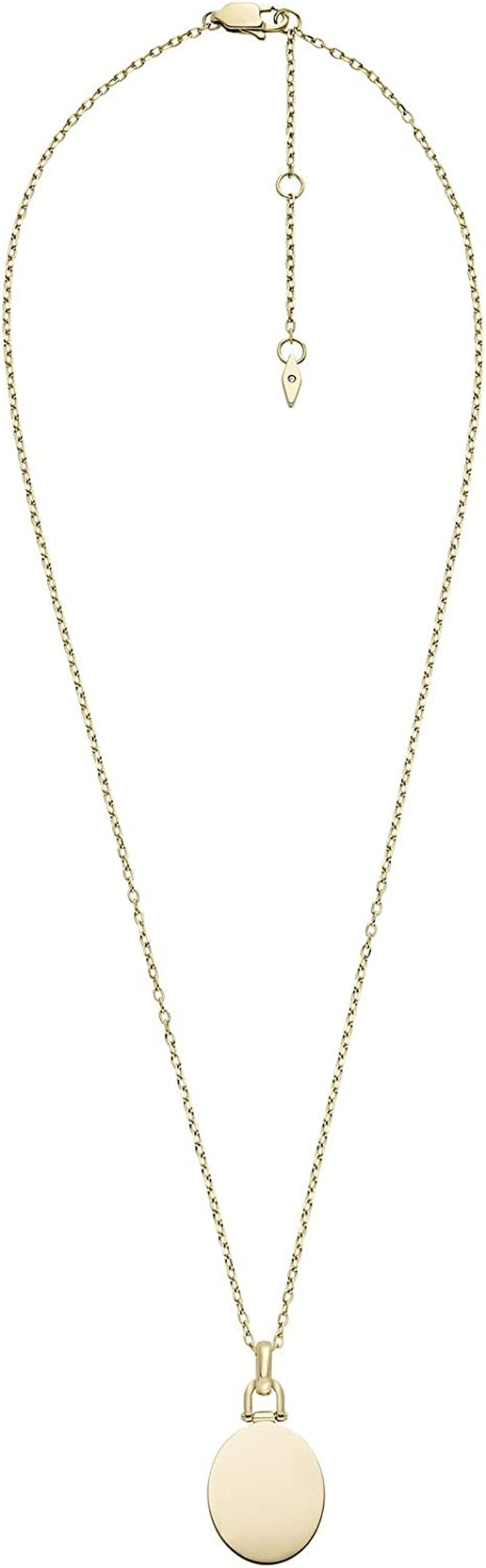 Women'S Plated Stainless Steel Engravable Personalized Gift Pendant Chain Necklace Gold Drew