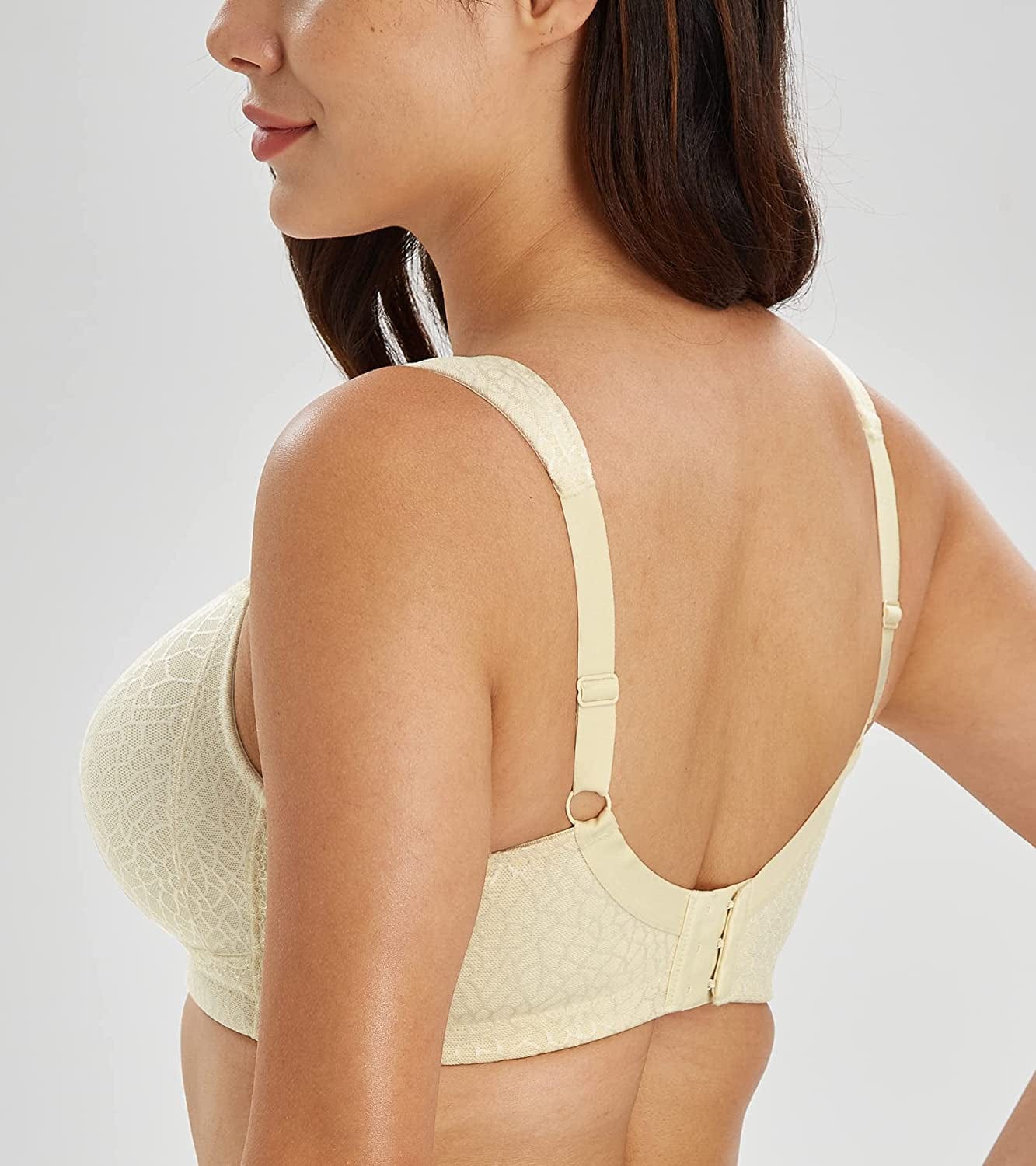 Women'S plus Size Full Coverage Non Padded Wireless Minimizer Bra -Comfort and Double Support