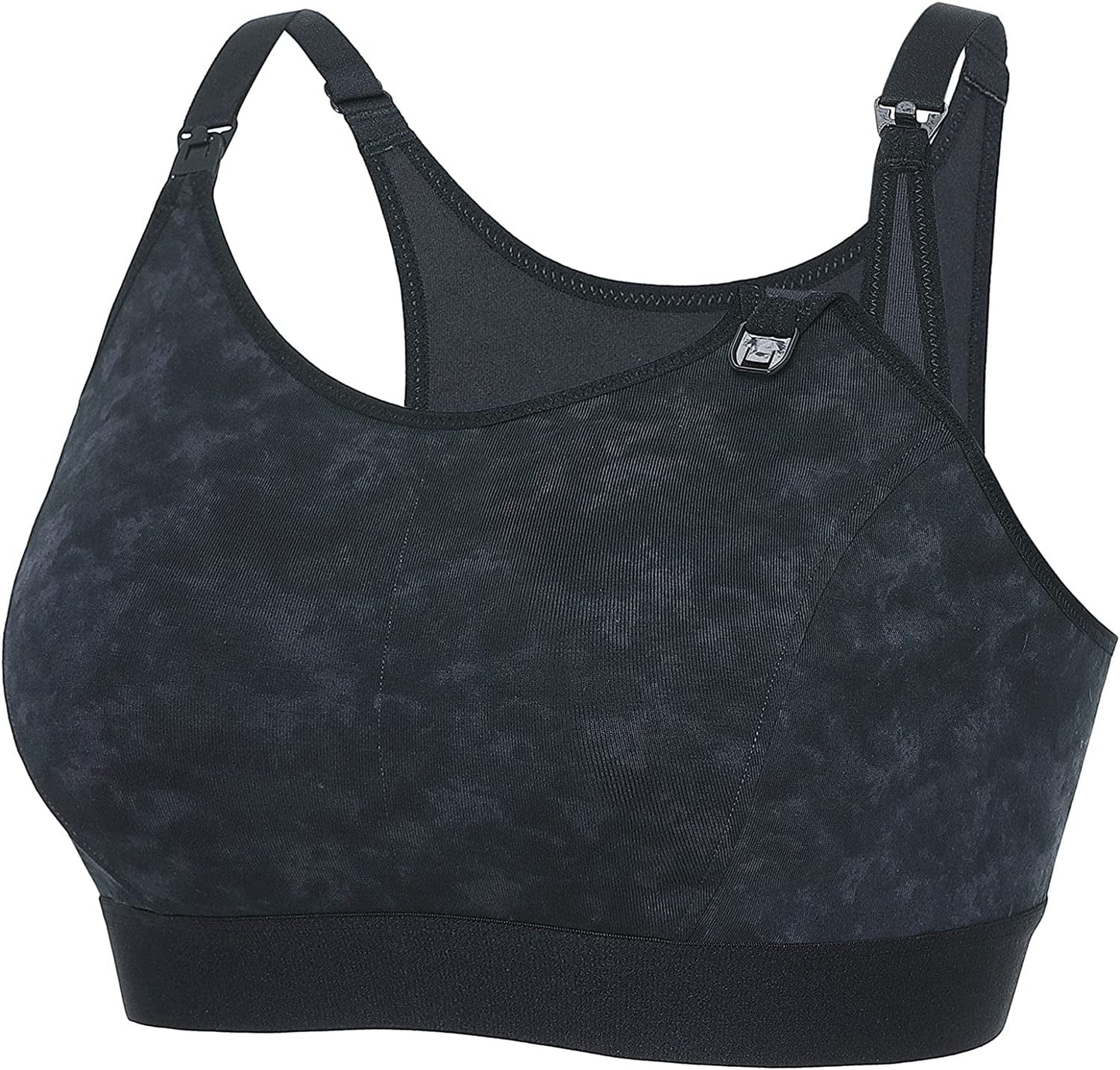 Women'S plus Size Nursing Bra Support Nursing Sports Bra Cotton Breastfeeding Maternity Bras Smoke Fills the Air (Dark Grey) / 3X-Large
