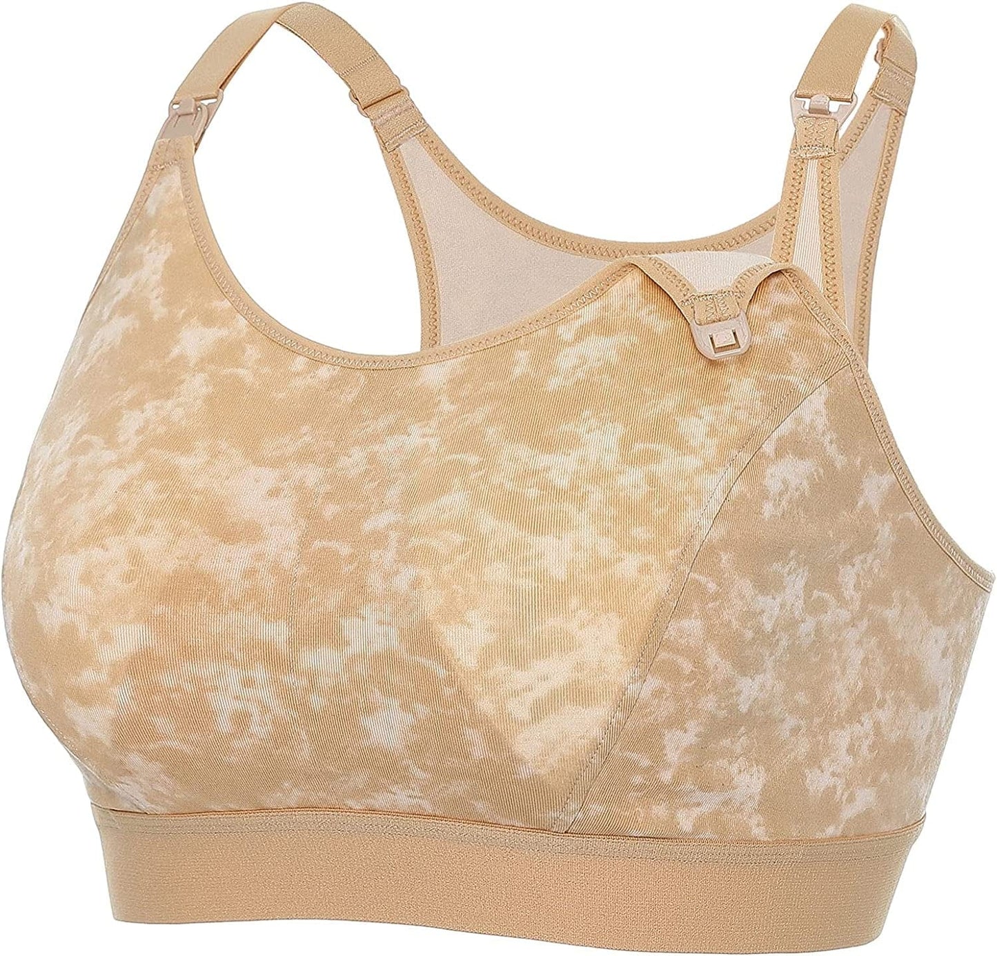 Women'S plus Size Nursing Bra Support Nursing Sports Bra Cotton Breastfeeding Maternity Bras Smoke Fills the Air (Color of Skin) / 3X-Large
