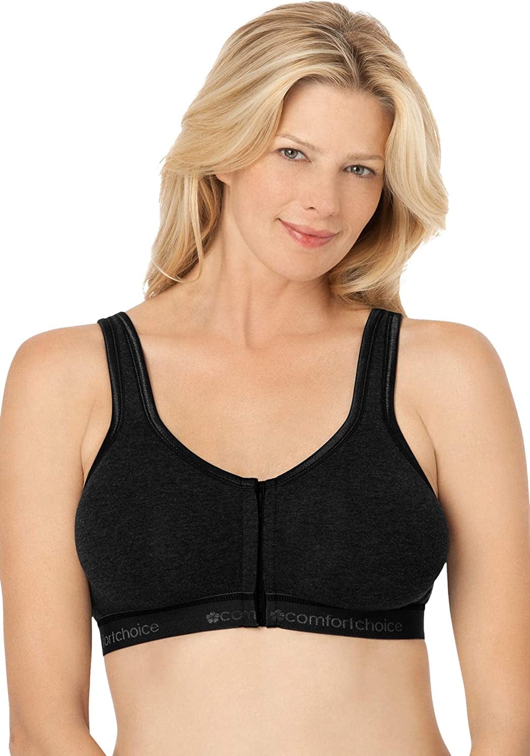 Women'S plus Size Wireless Front-Close T-Shirt Bra Black (1720) / 44G