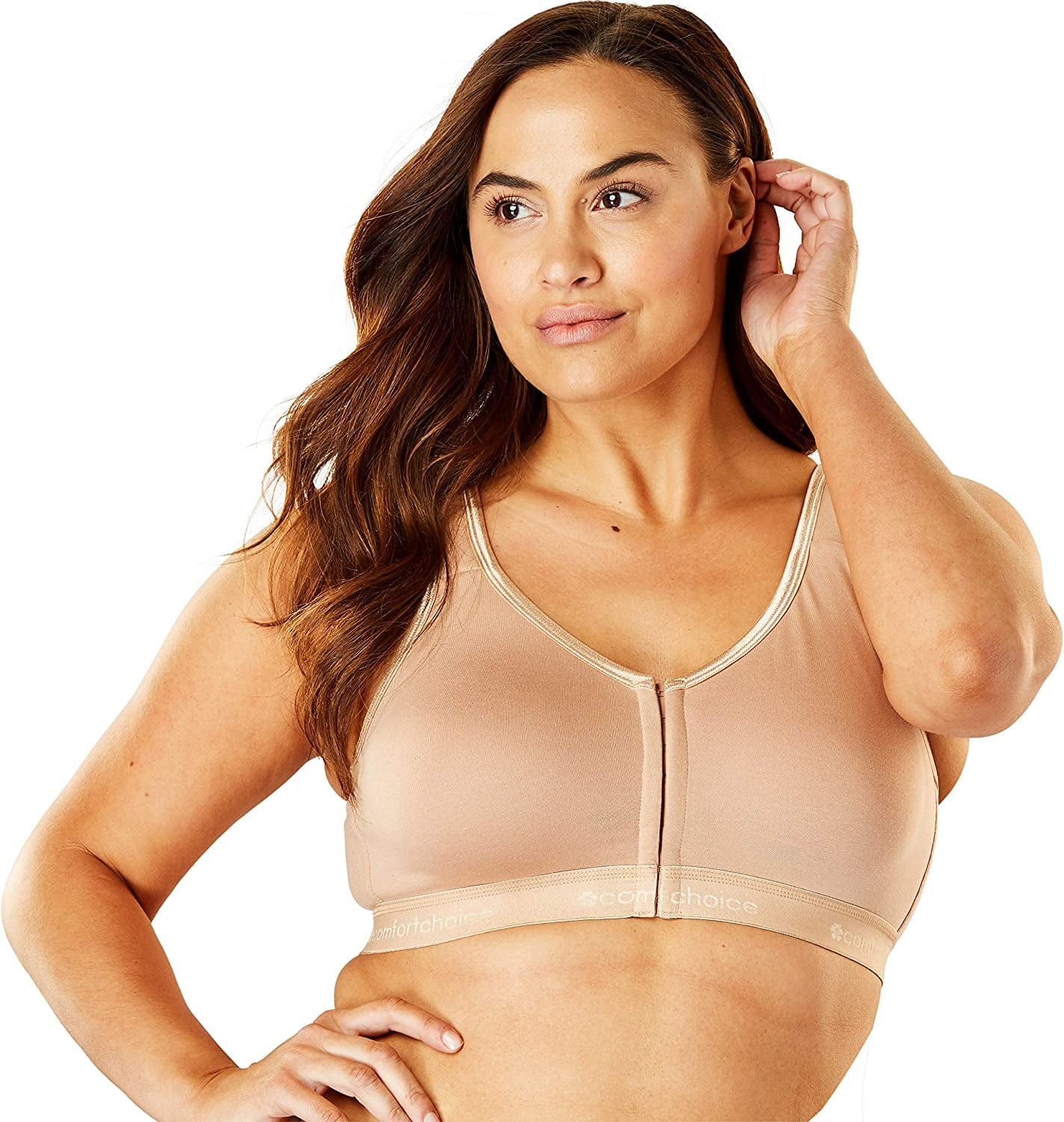 Women'S plus Size Wireless Front-Close T-Shirt Bra Nude (0537) / 50C