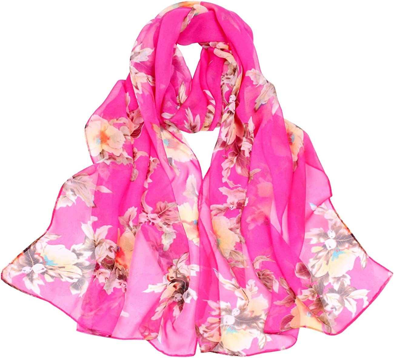 Women'S Polyester Chiffon Scarf Neck Fashionable Printing Floral Country Style Lightweight Scarves for Ladies and Girls Apparel & Accessories > Clothing Accessories > Scarves & Shawls Persmileful 13