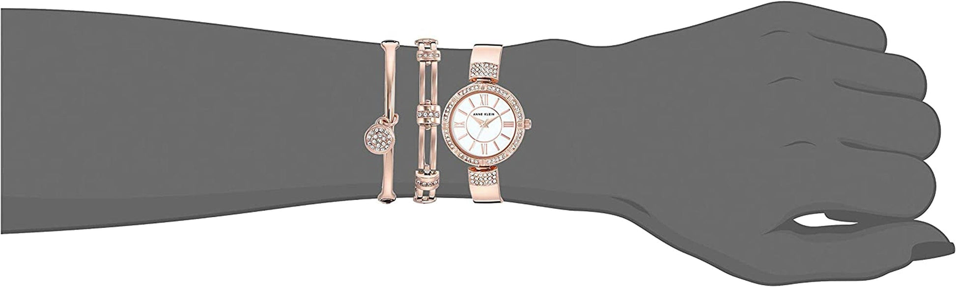 Women'S Premium Crystal Accented Watch and Bracelet Set