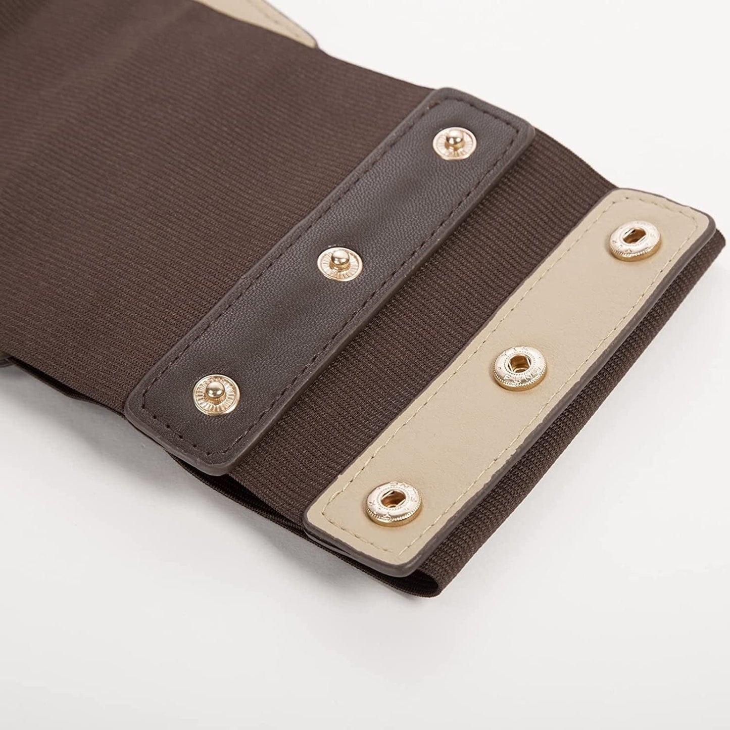 Women'S PU Leather Belt Rivets Wide Waist Stretch Waistband Steampunk Button up Corset Belts Apparel & Accessories > Clothing Accessories > Belts GRACE KARIN