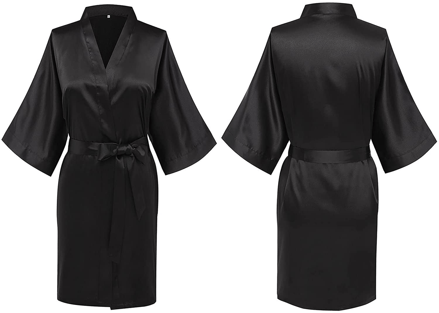 Women'S Pure Short Silky Robes Bridesmaid Bride Party Satin Robes Sleepwear Apparel & Accessories > Clothing > Sleepwear & Loungewear > Robes Super Shopping-zone