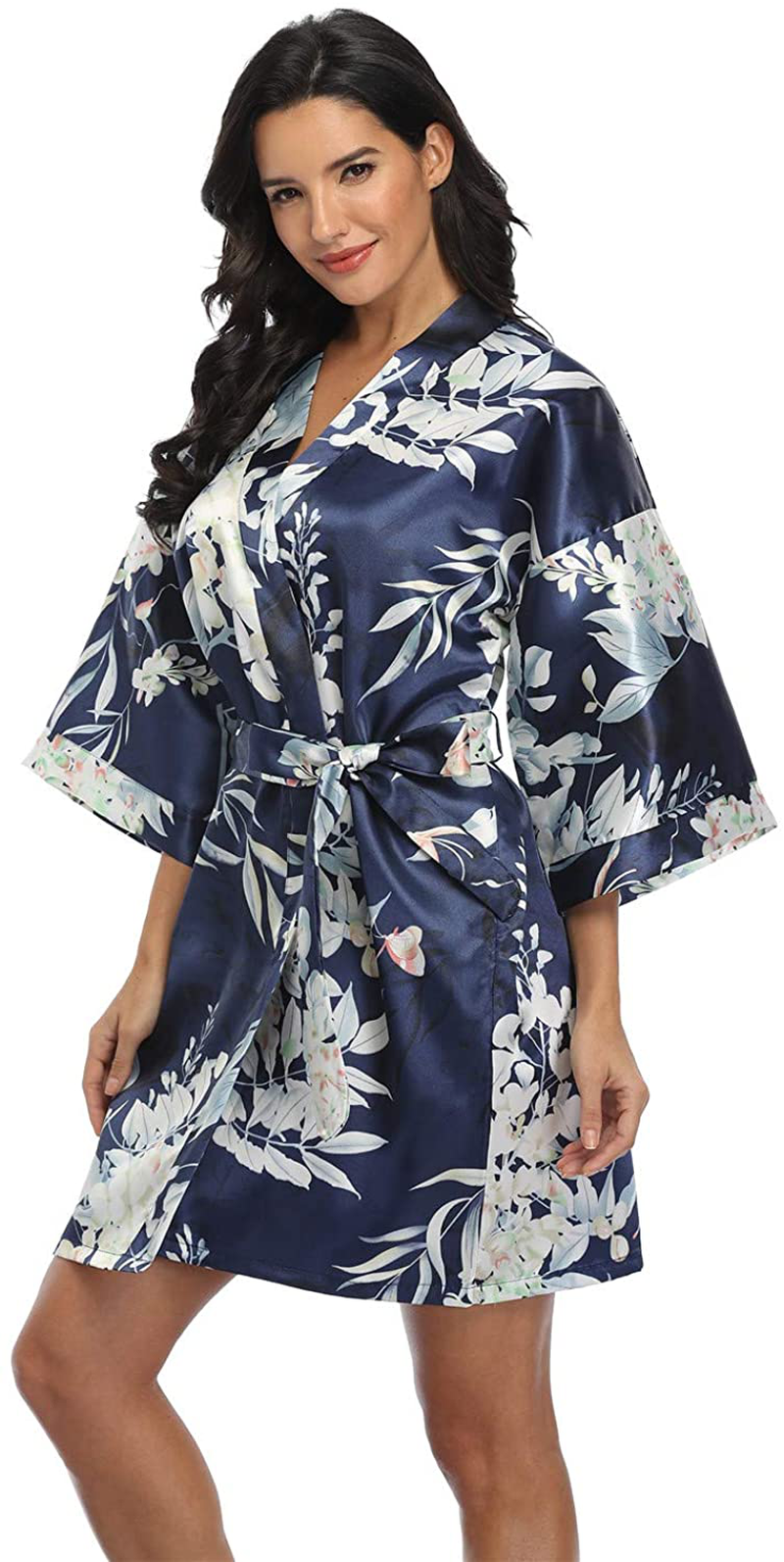 Women'S Pure Short Silky Robes Bridesmaid Bride Party Satin Robes Sleepwear Apparel & Accessories > Clothing > Sleepwear & Loungewear > Robes Super Shopping-zone