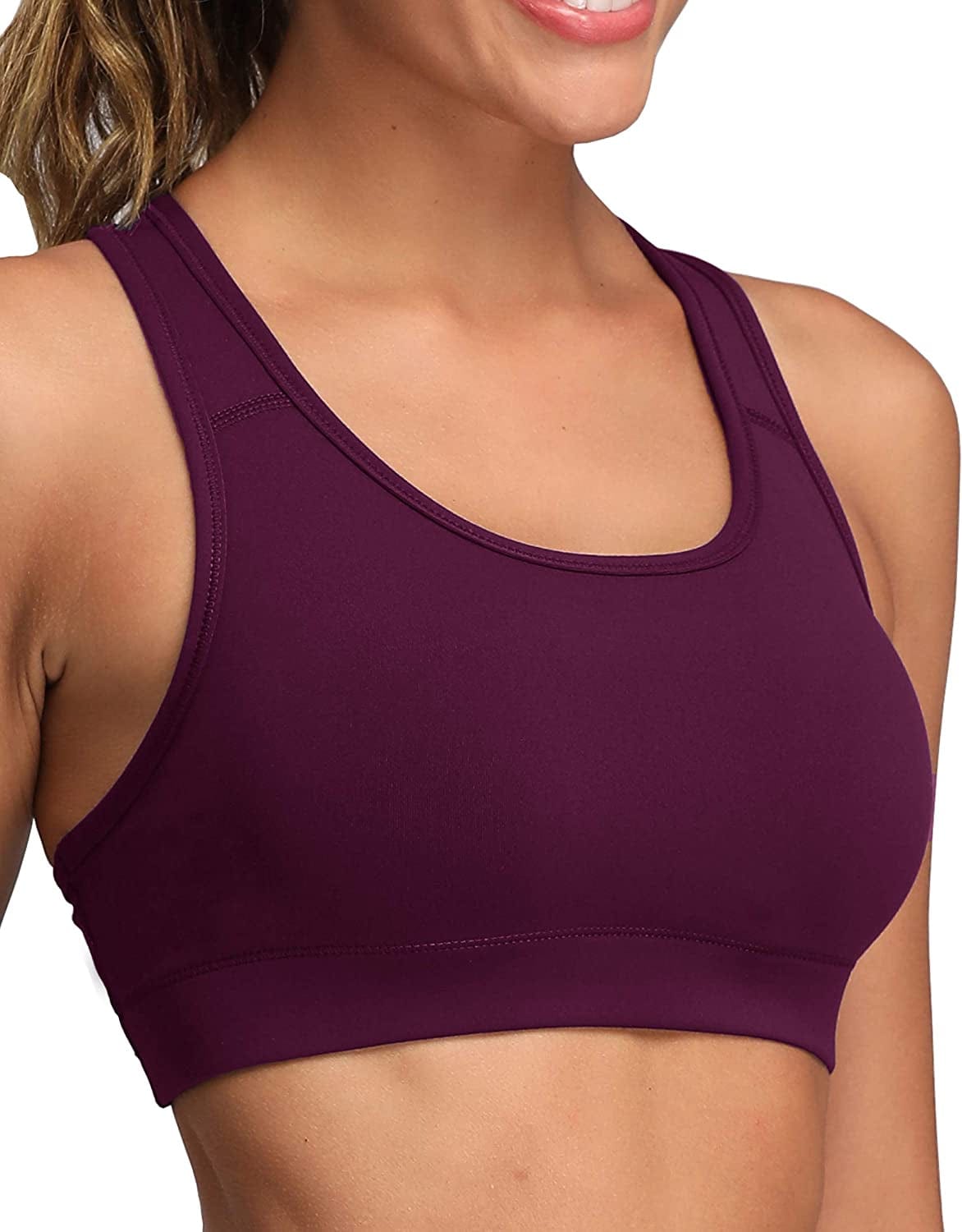 Women'S Racerback Sports Fitness Support Workout Running Bras Cassis / Small
