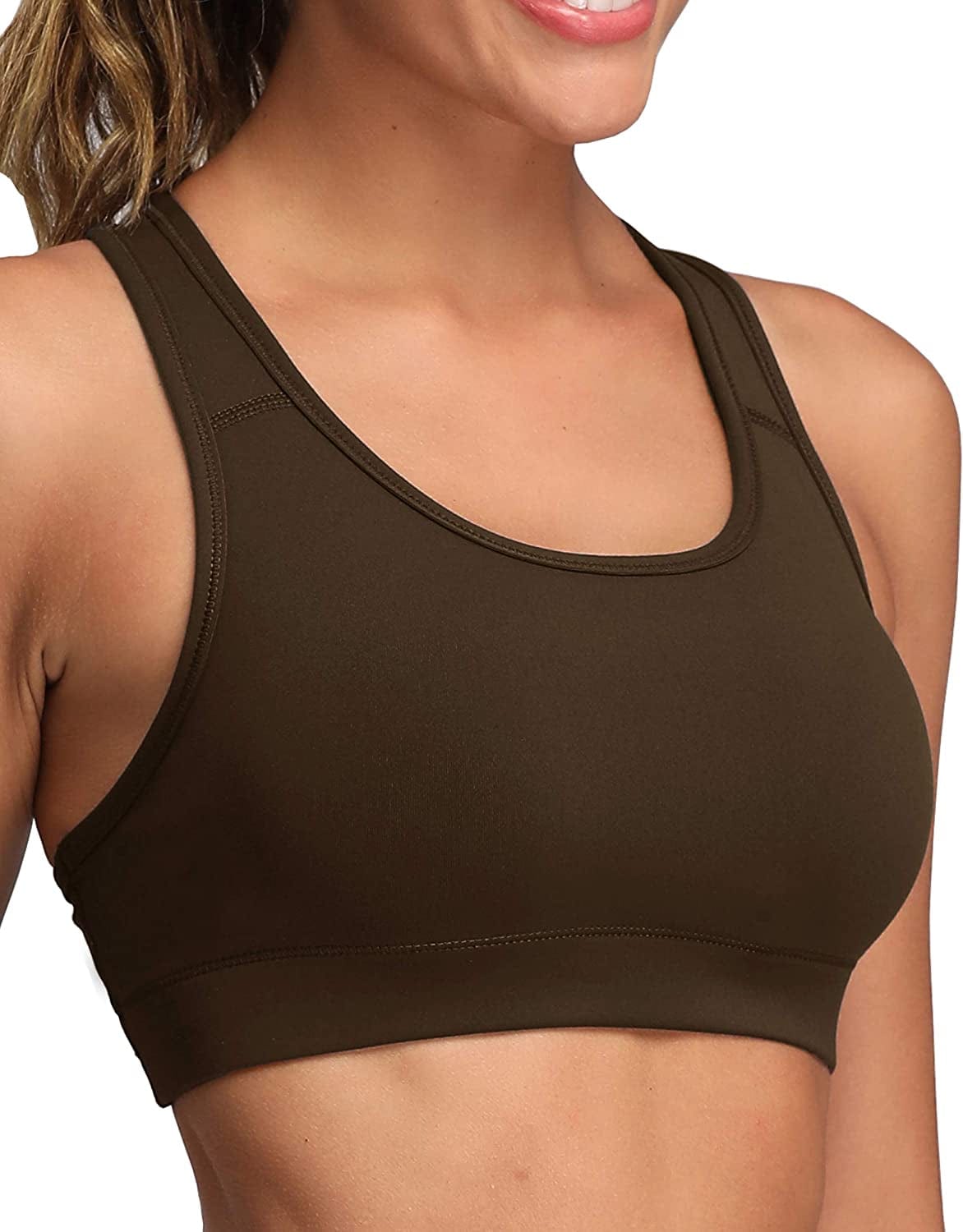 Women'S Racerback Sports Fitness Support Workout Running Bras Dark Olive / Medium