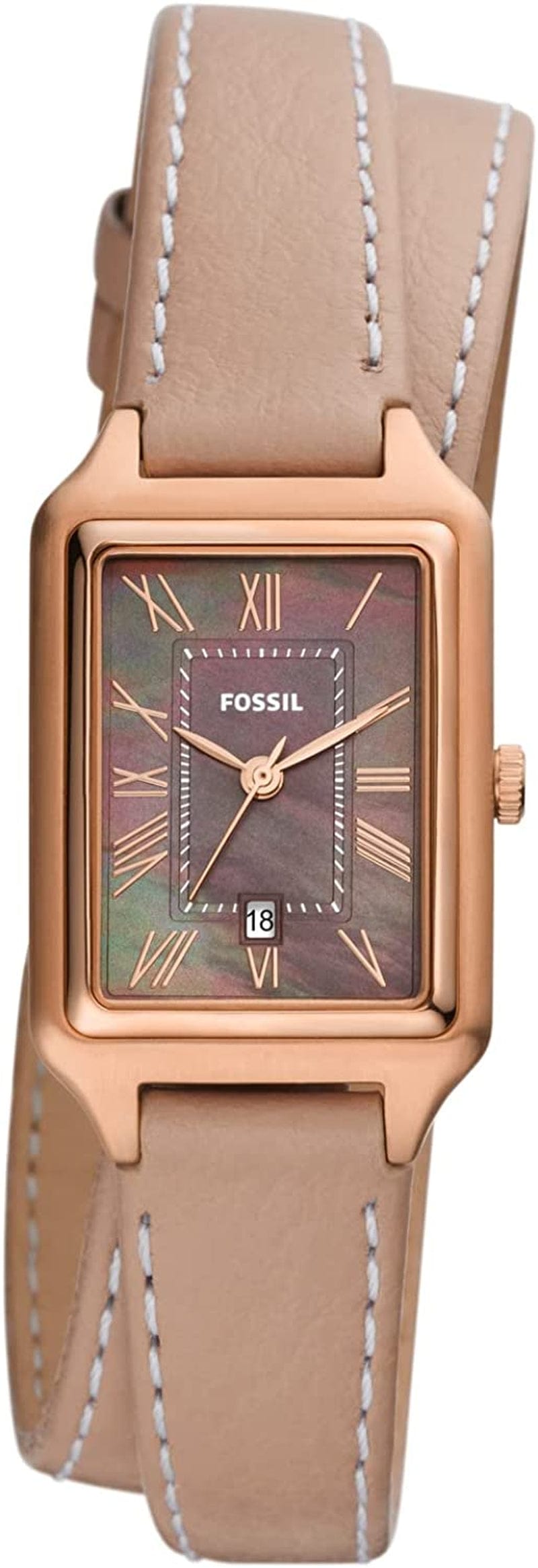 Women'S Racquel Quartz Rectangular Watch with Stainless Steel or Leather Strap Rose Gold/Taupe
