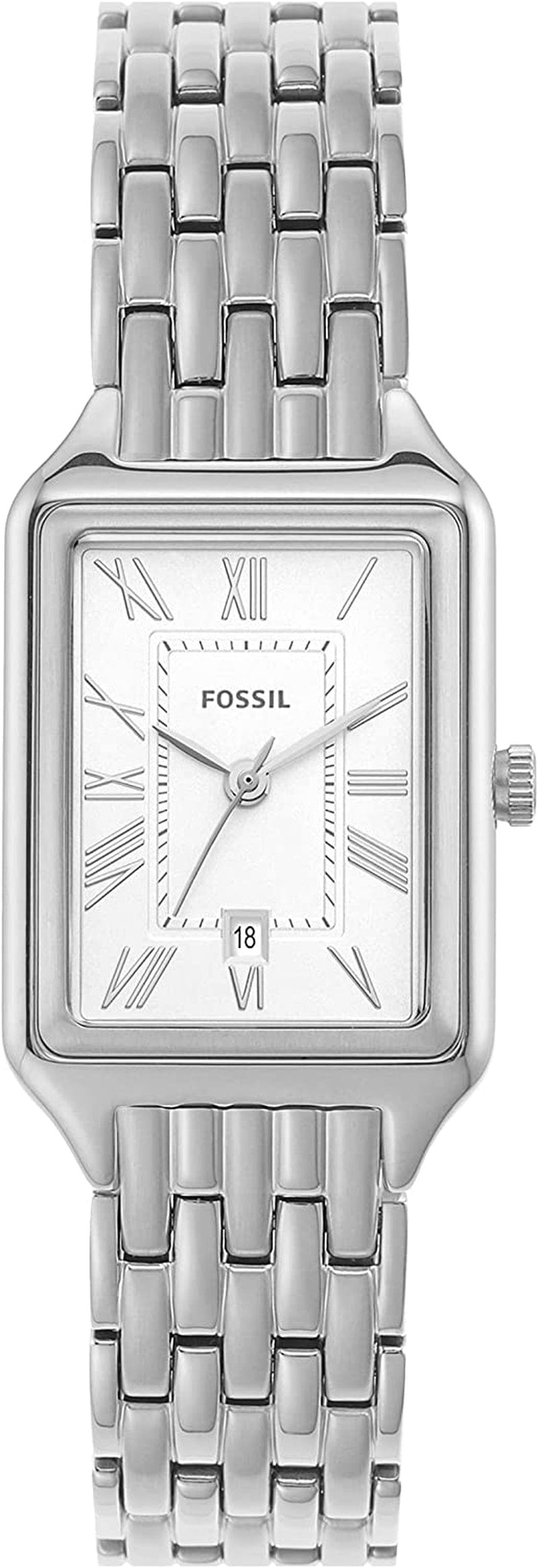 Women'S Racquel Quartz Rectangular Watch with Stainless Steel or Leather Strap Silver