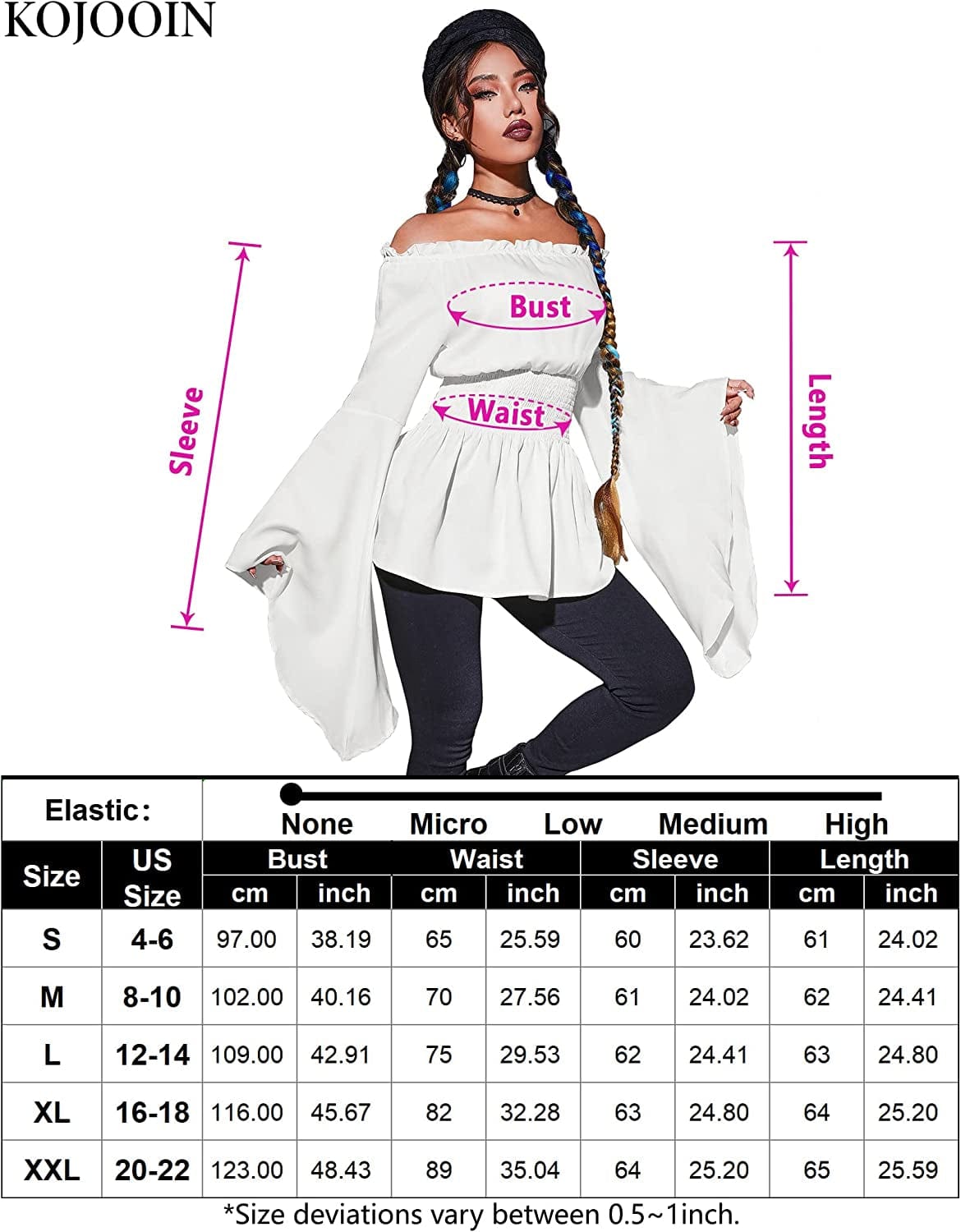 Women'S Renaissance off the Shoulder Blouses Gothic Smocked Peasant Shirts Long Sleeve Medieval Boho Shirt Tops