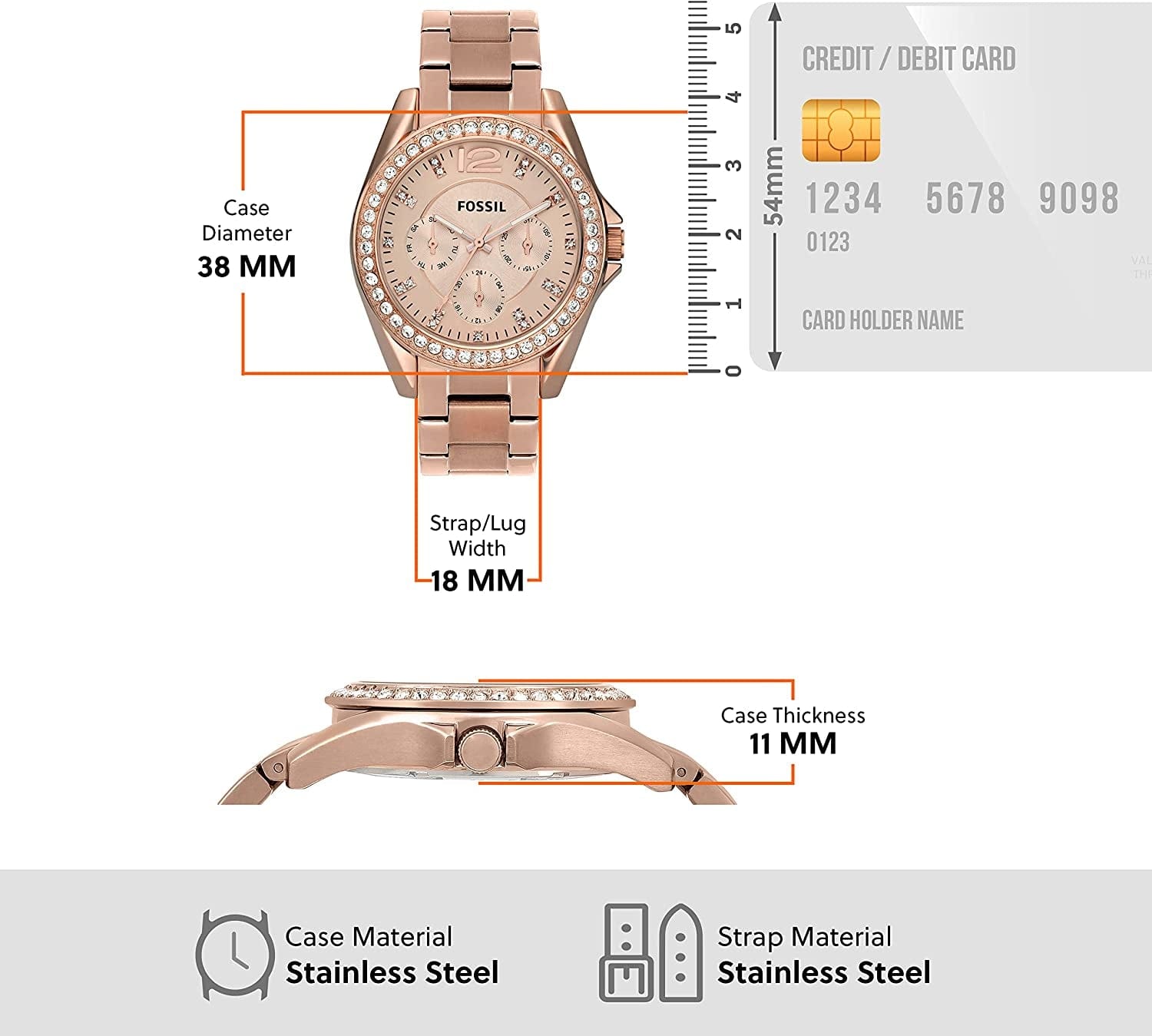 Women'S Riley Stainless Steel Crystal-Accented Multifunction Quartz Watch