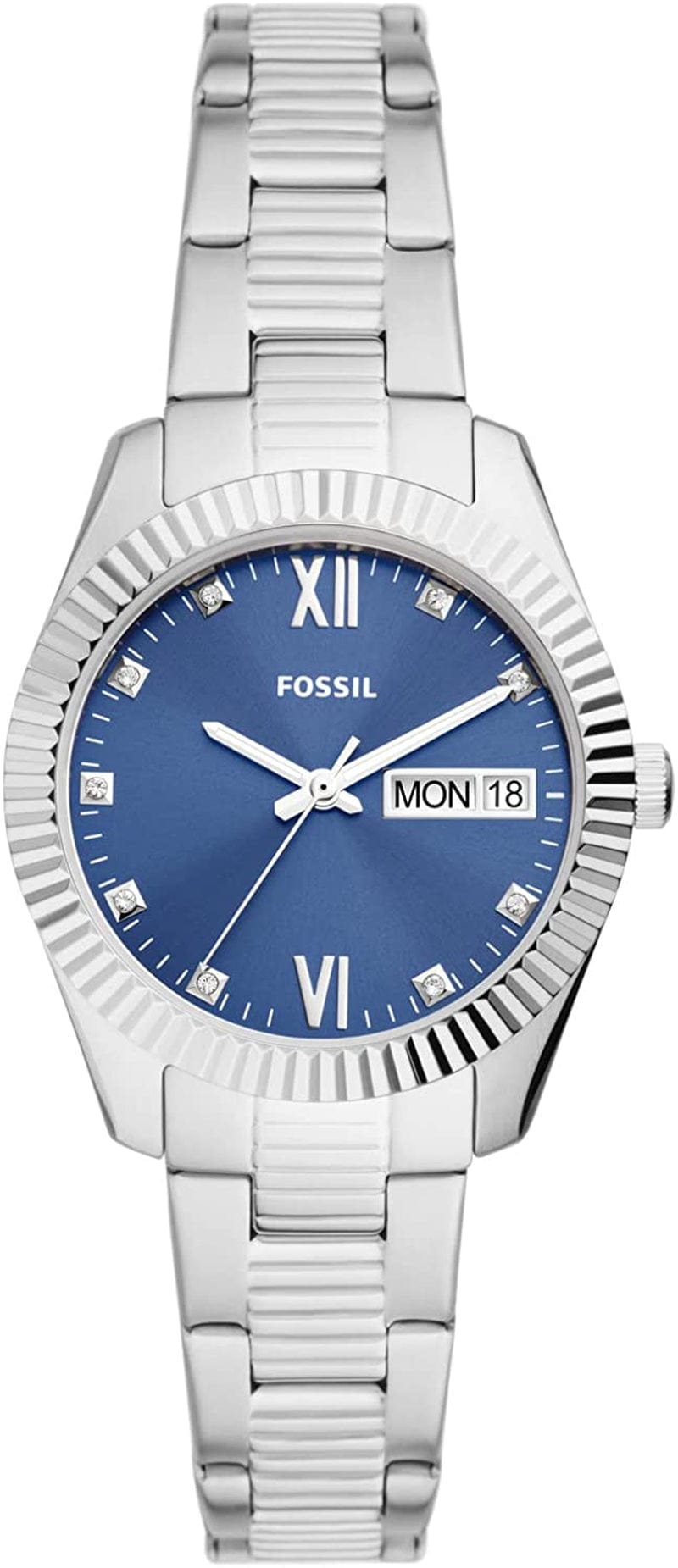 Women'S Scarlette Stainless Steel Quartz Watch Silver/Blue