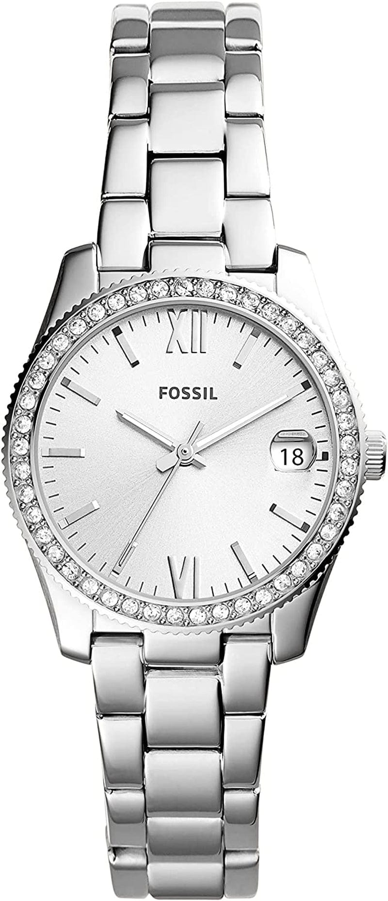 Women'S Scarlette Stainless Steel Quartz Watch Silver Glitz