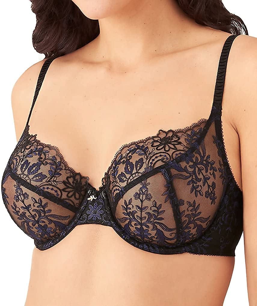 Women'S Scene Stealer Lace Underwire Bra Black / 36DDD